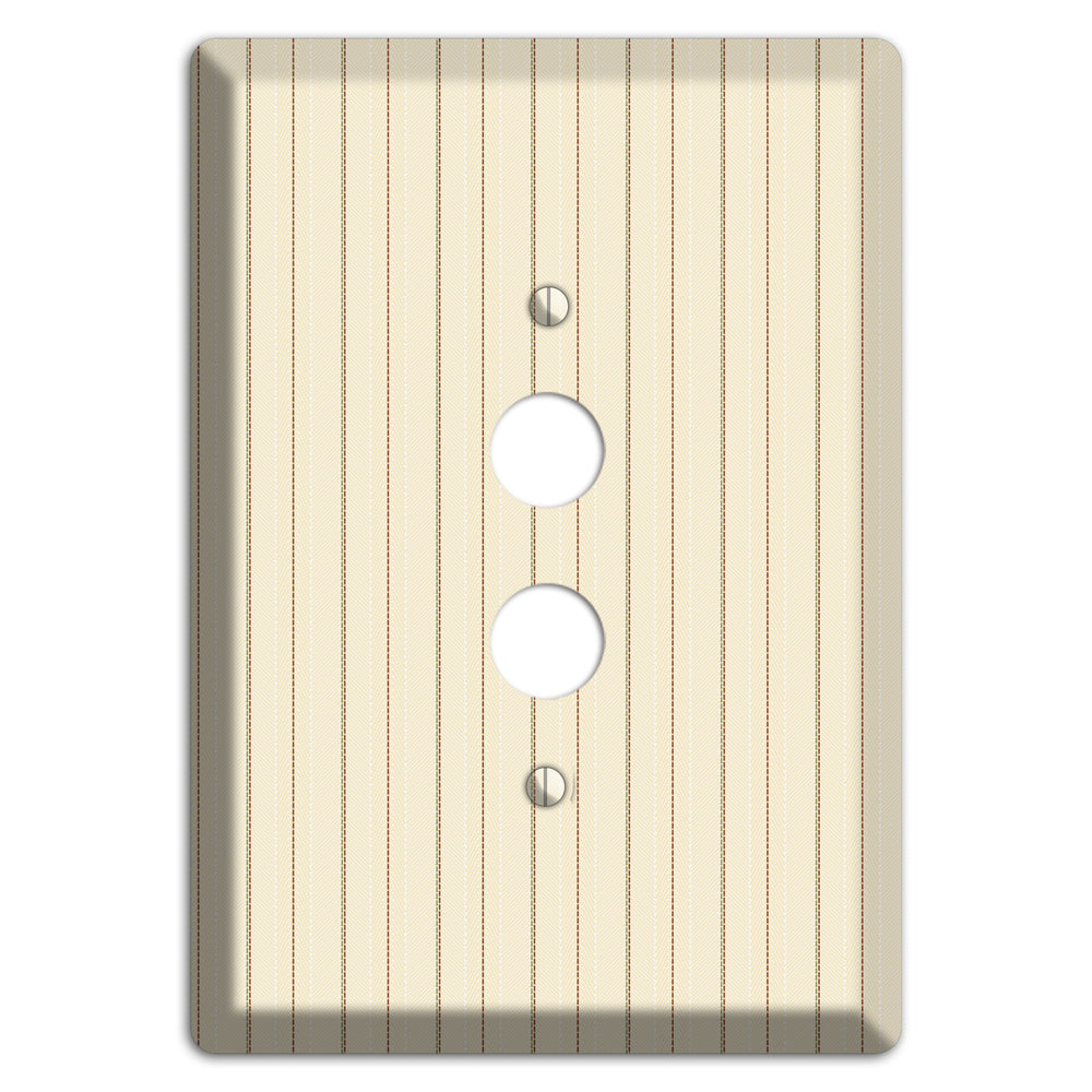 Off White Pinstripe 1 Pushbutton Wallplate