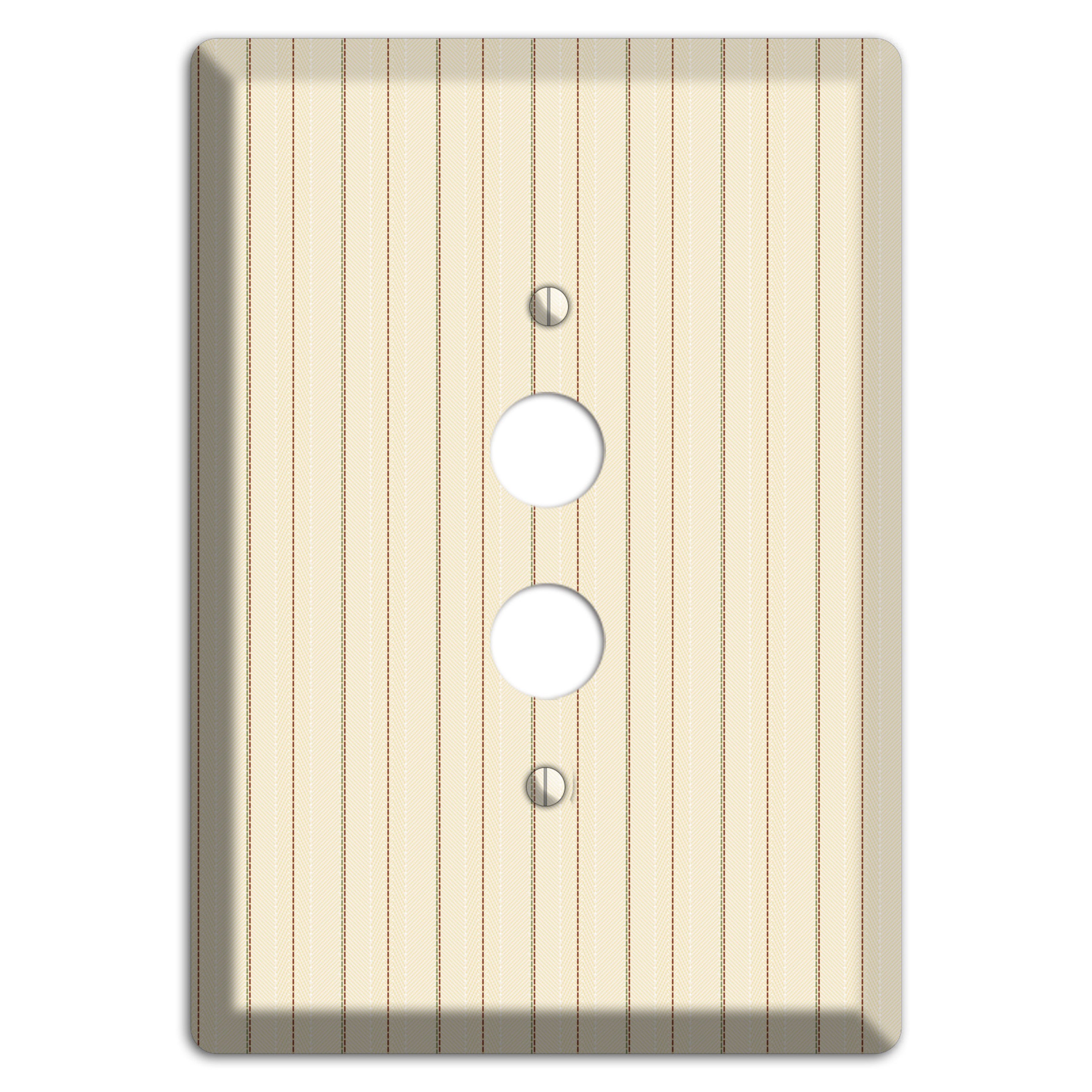 Off White Pinstripe 1 Pushbutton Wallplate