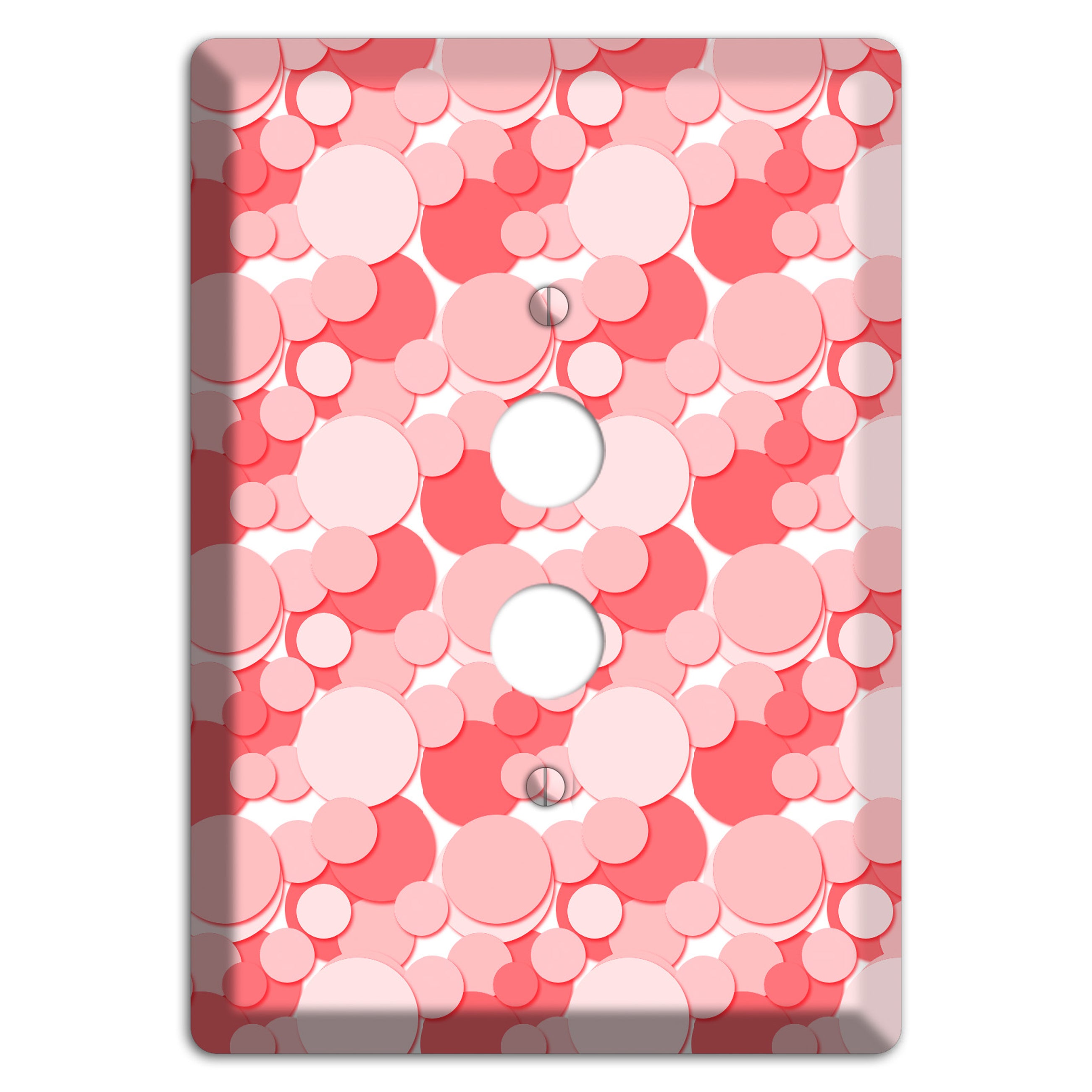 Multi Pink Bubble Dots 1 Pushbutton Wallplate
