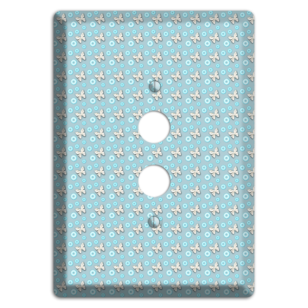 Blue with Butterflies 1 Pushbutton Wallplate