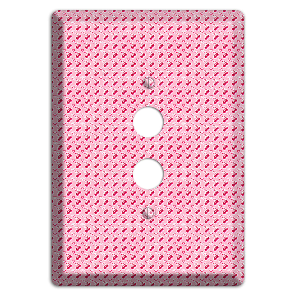 Pink with Cherries 1 Pushbutton Wallplate