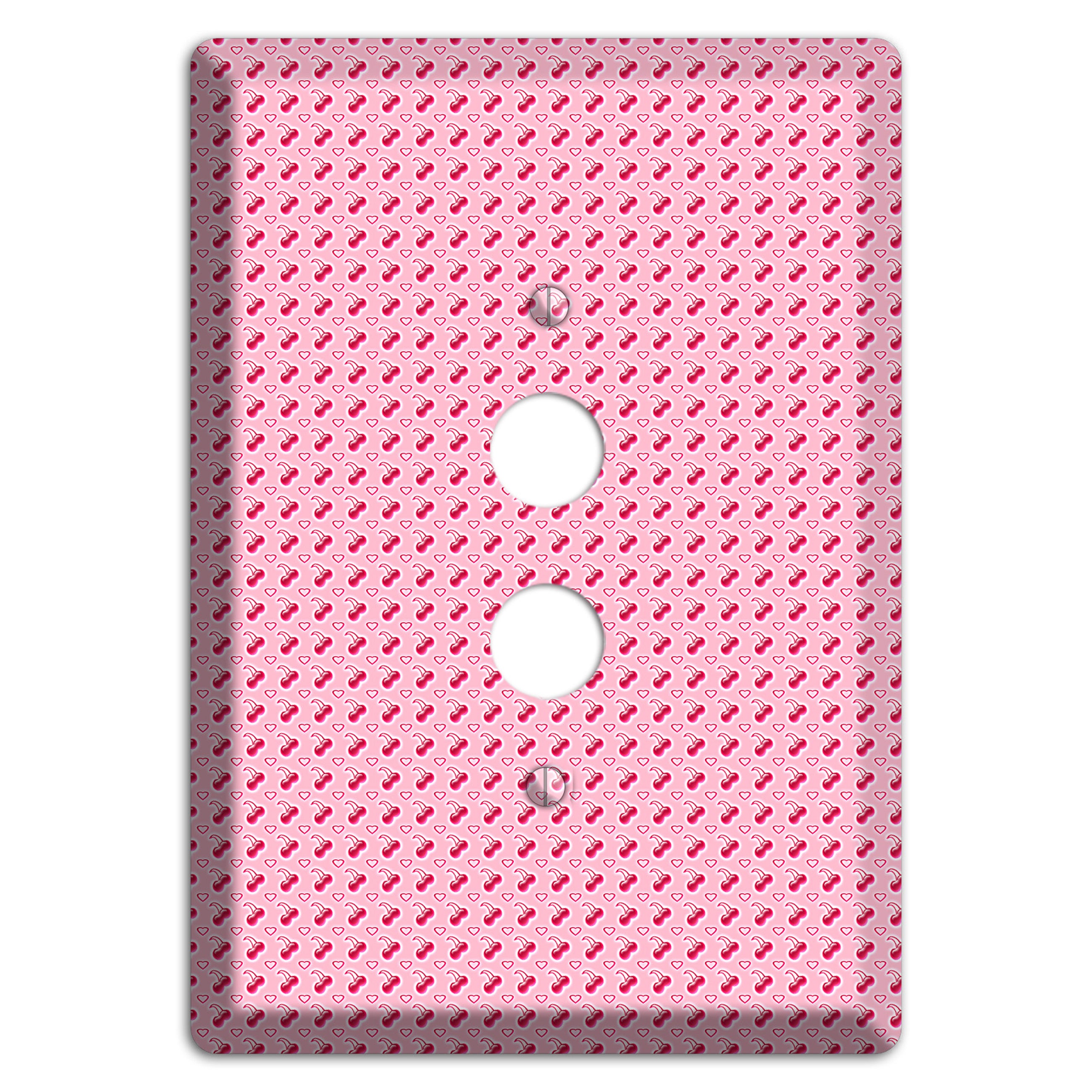 Pink with Cherries 1 Pushbutton Wallplate