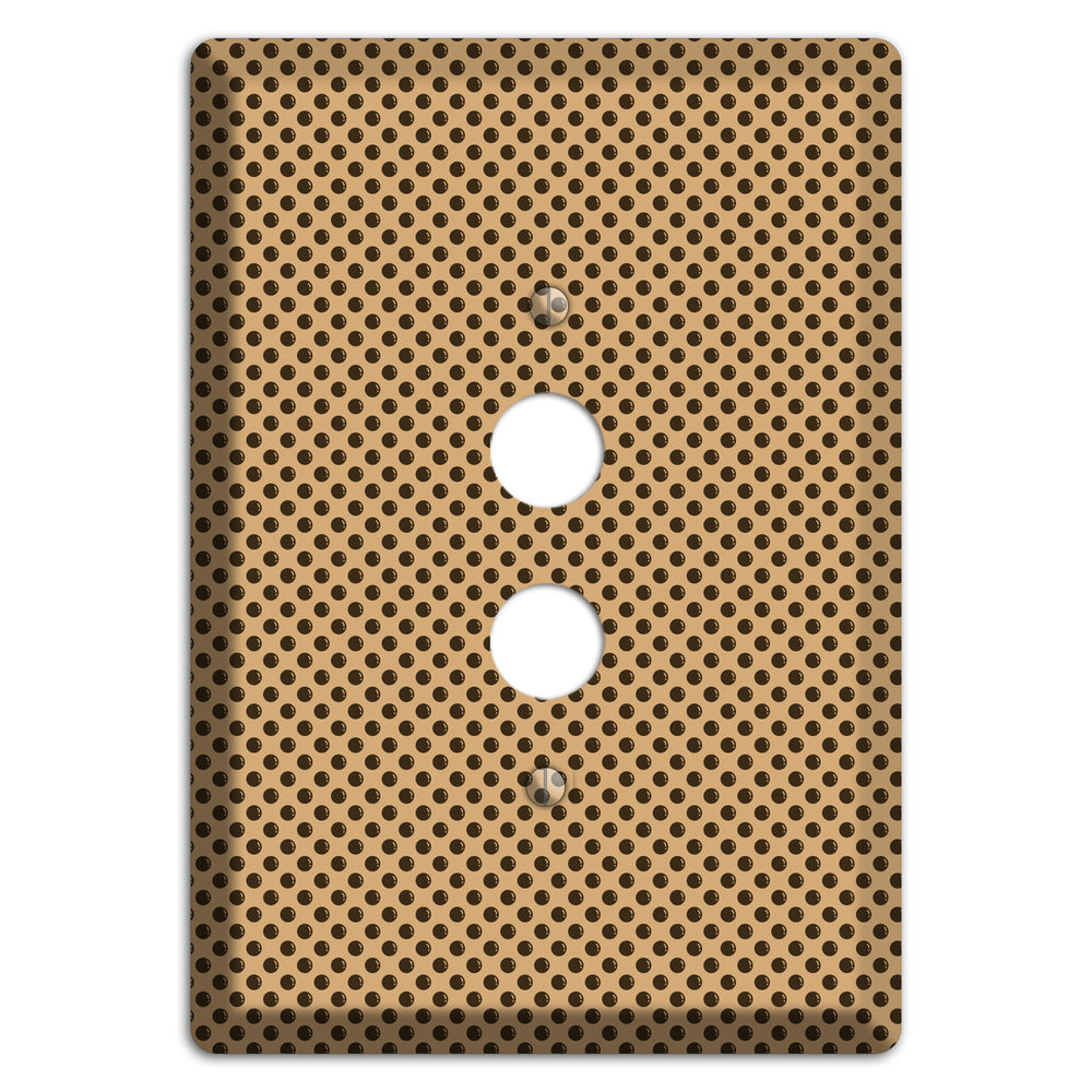 Beige with Brown Polka Dots 1 Pushbutton Wallplate