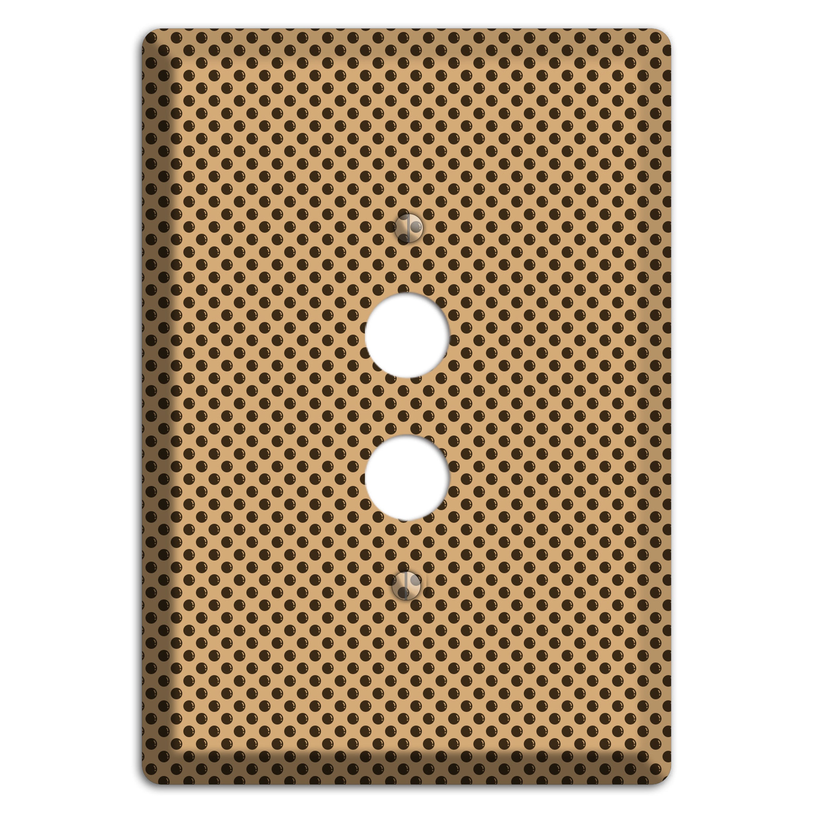 Beige with Brown Polka Dots 1 Pushbutton Wallplate