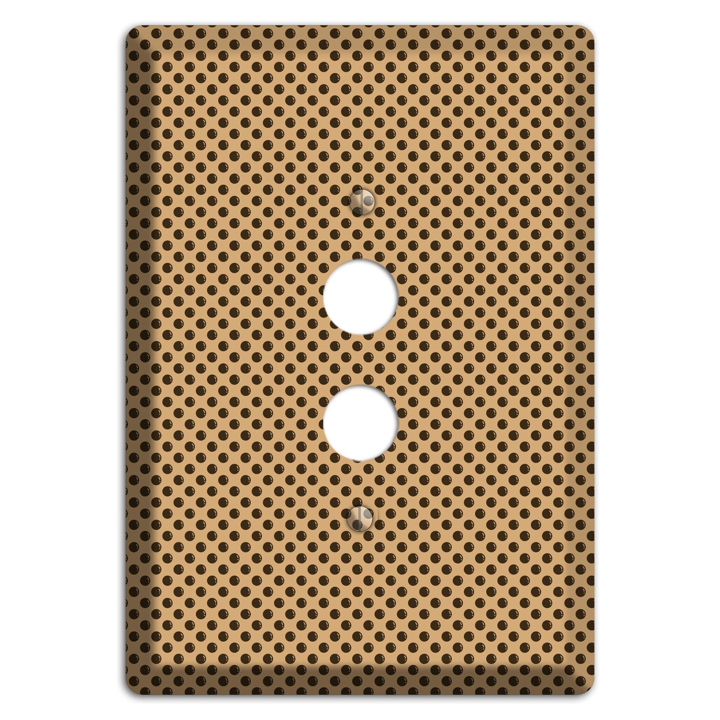 Beige with Brown Polka Dots 1 Pushbutton Wallplate