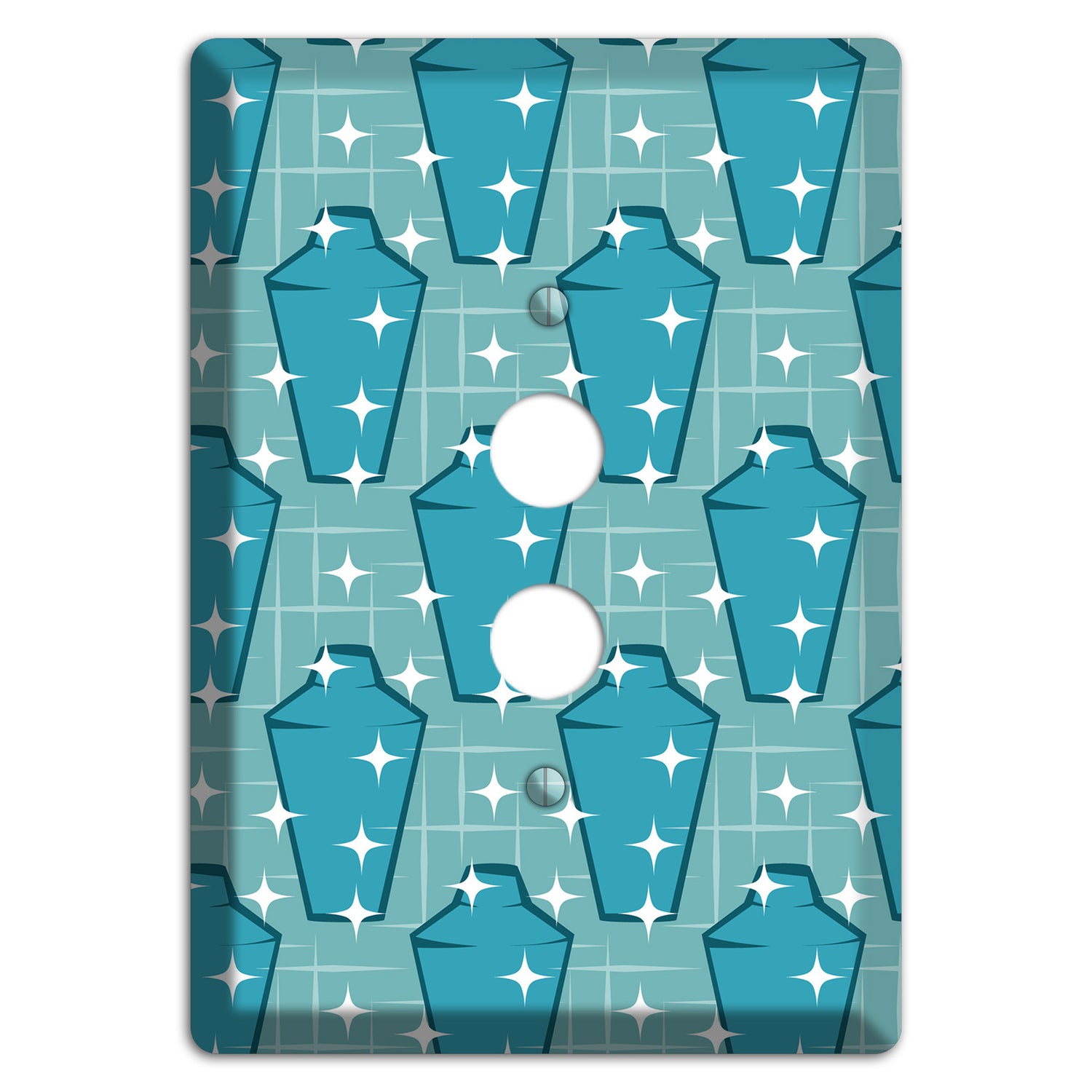 Blue and Teal Shaker 1 Pushbutton Wallplate