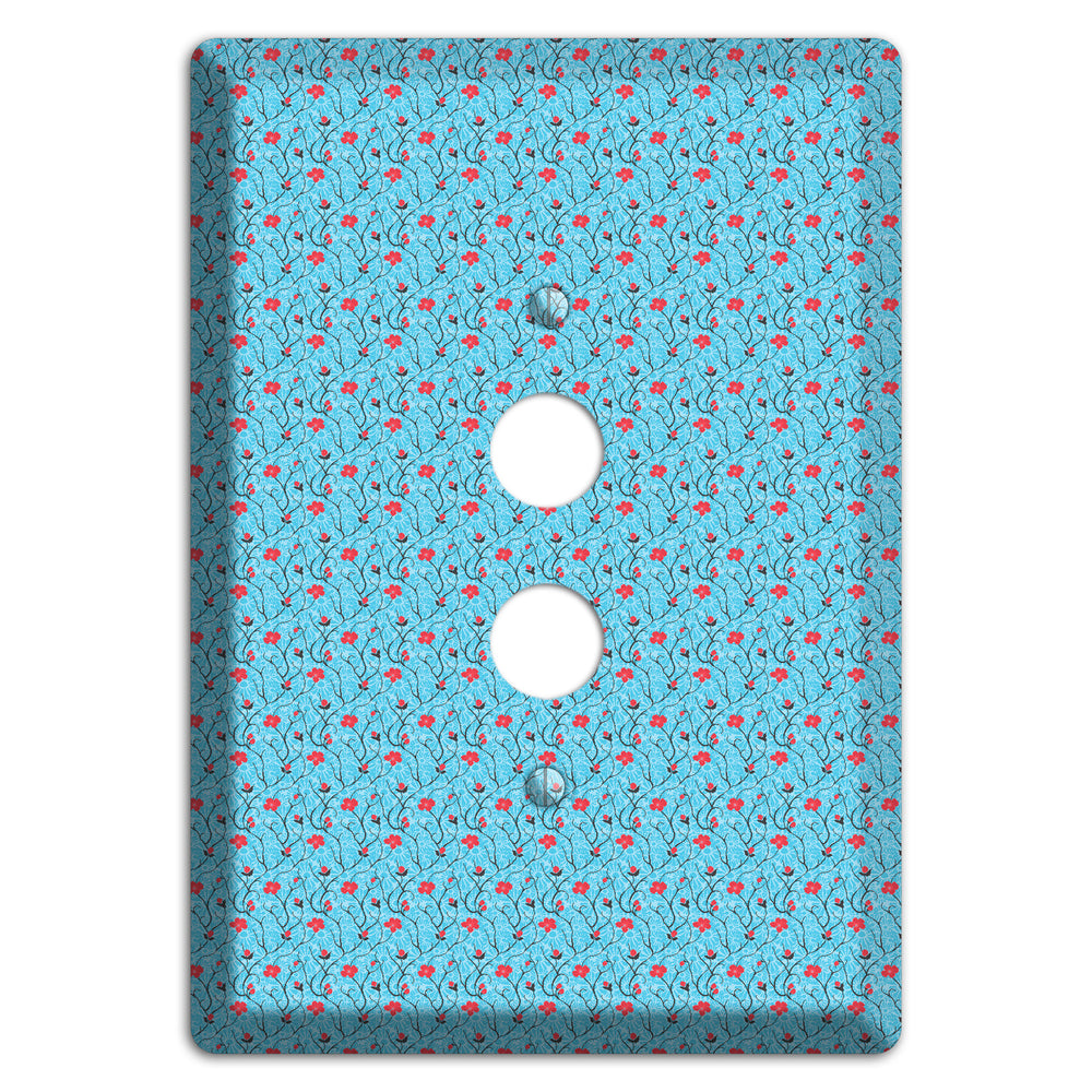 Light Blue Calico 1 Pushbutton Wallplate