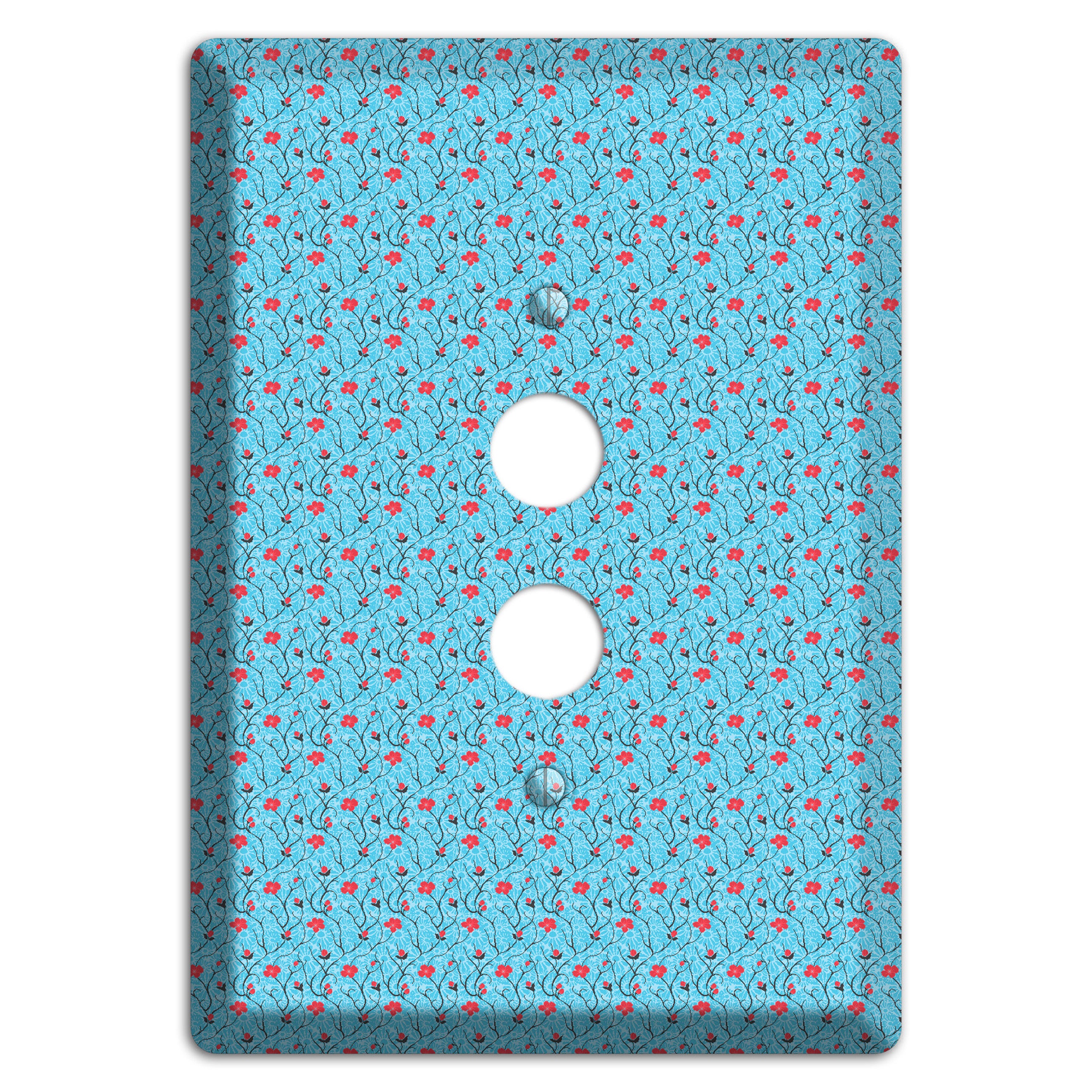 Light Blue Calico 1 Pushbutton Wallplate