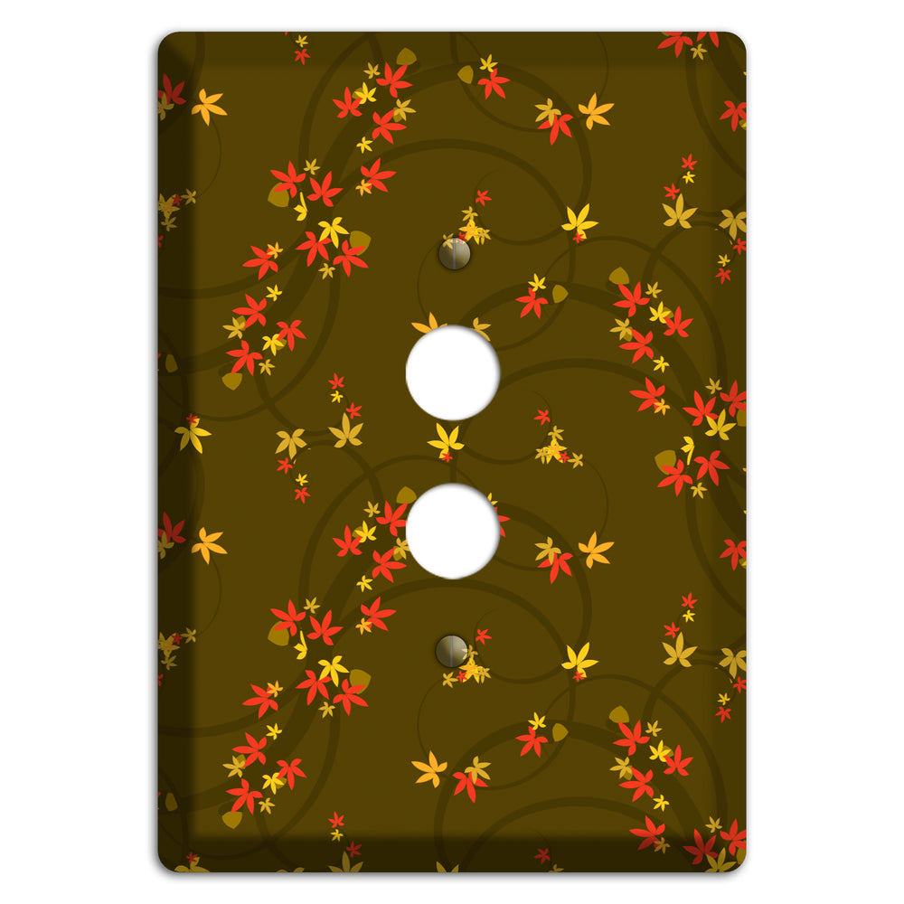 Brown Fall Flowers 1 Pushbutton Wallplate