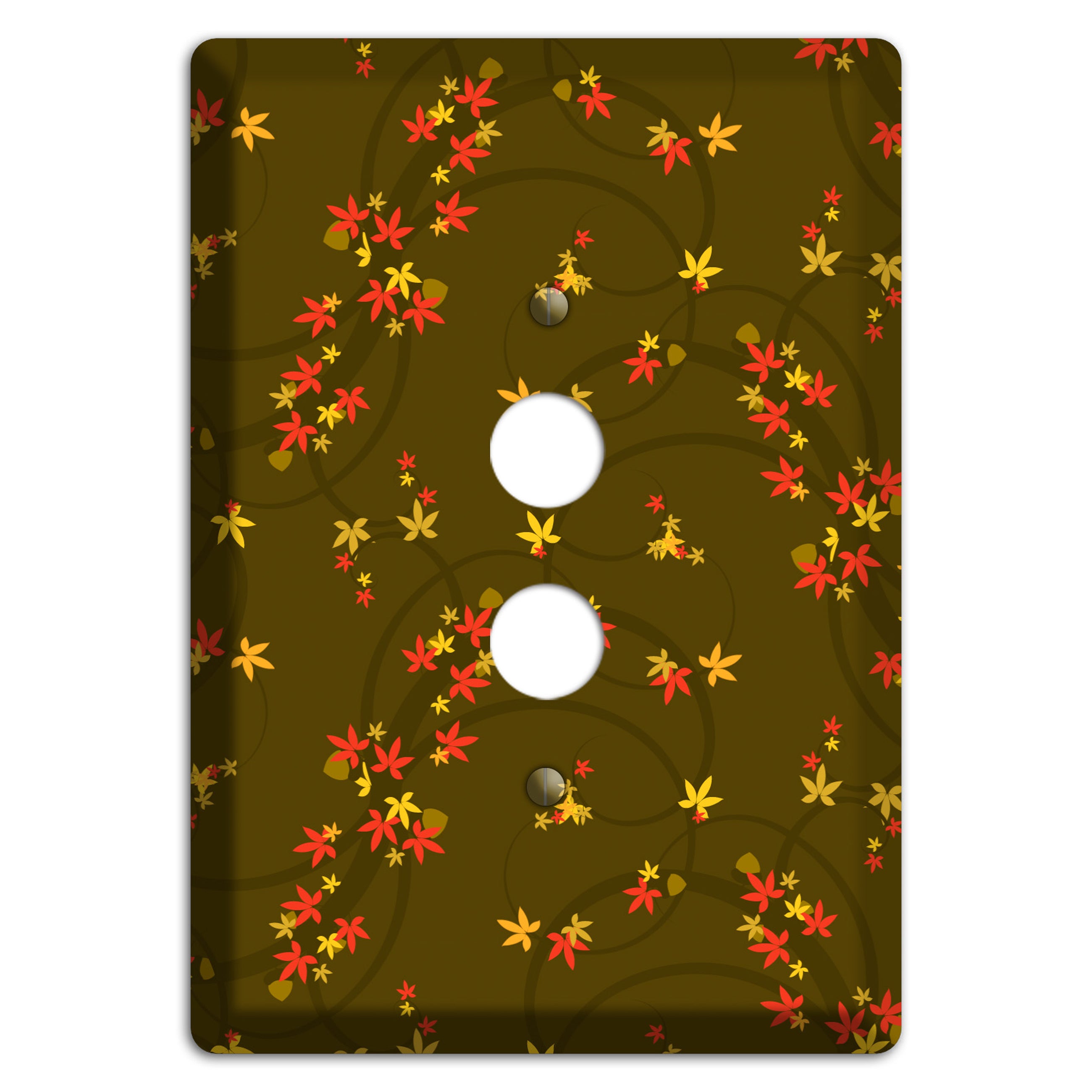 Brown Fall Flowers 1 Pushbutton Wallplate