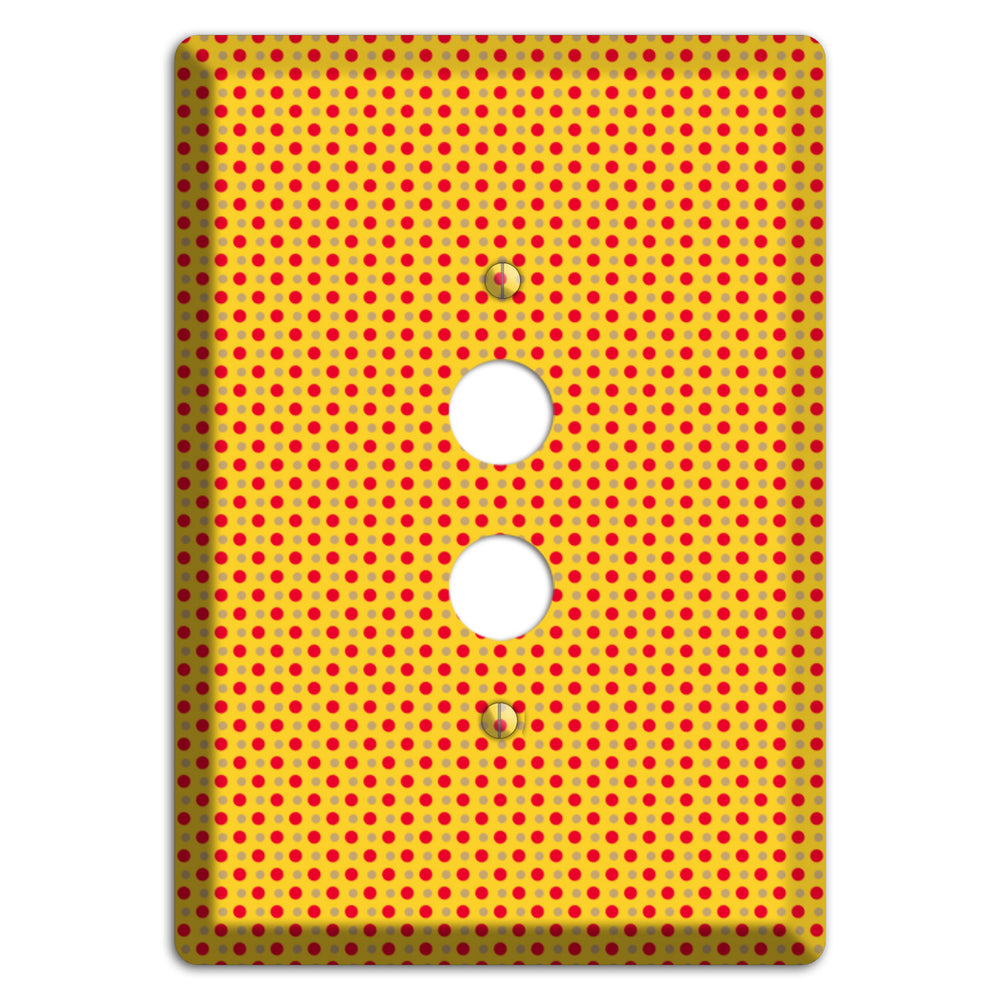 Orange with Maroon Tiny Polka Dots 1 Pushbutton Wallplate