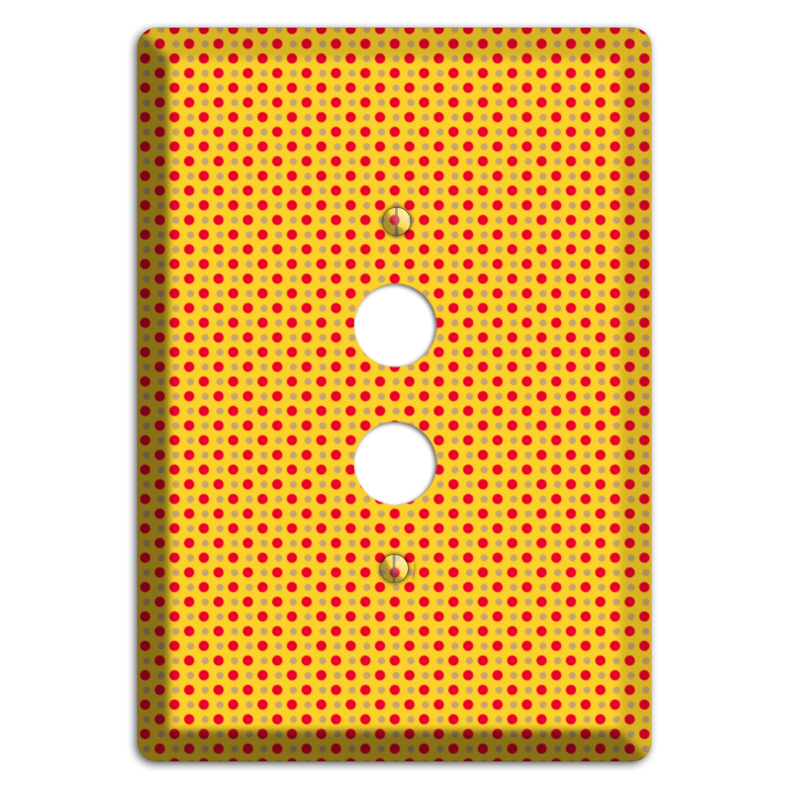 Orange with Maroon Tiny Polka Dots 1 Pushbutton Wallplate