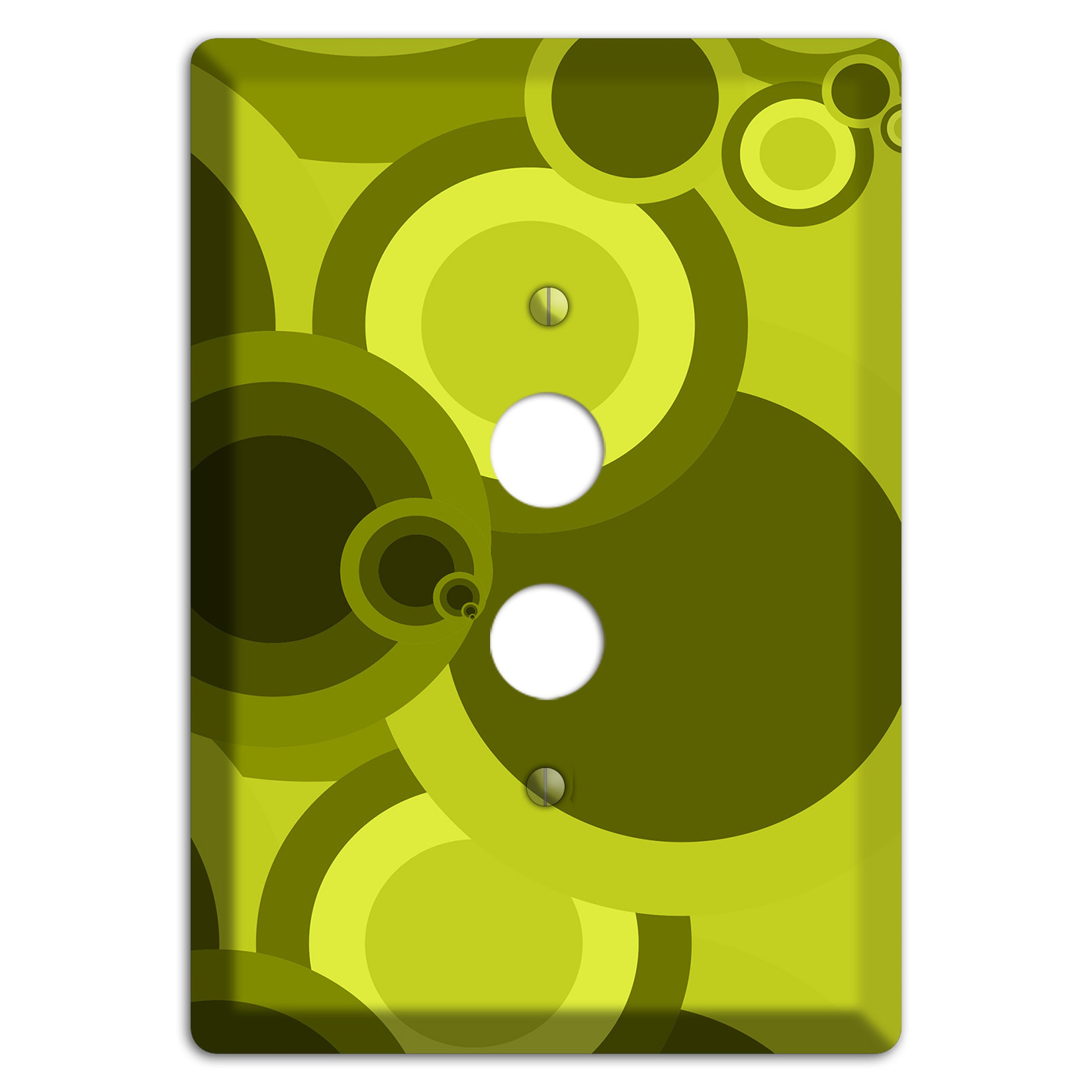 Green Circles 1 Pushbutton Wallplate