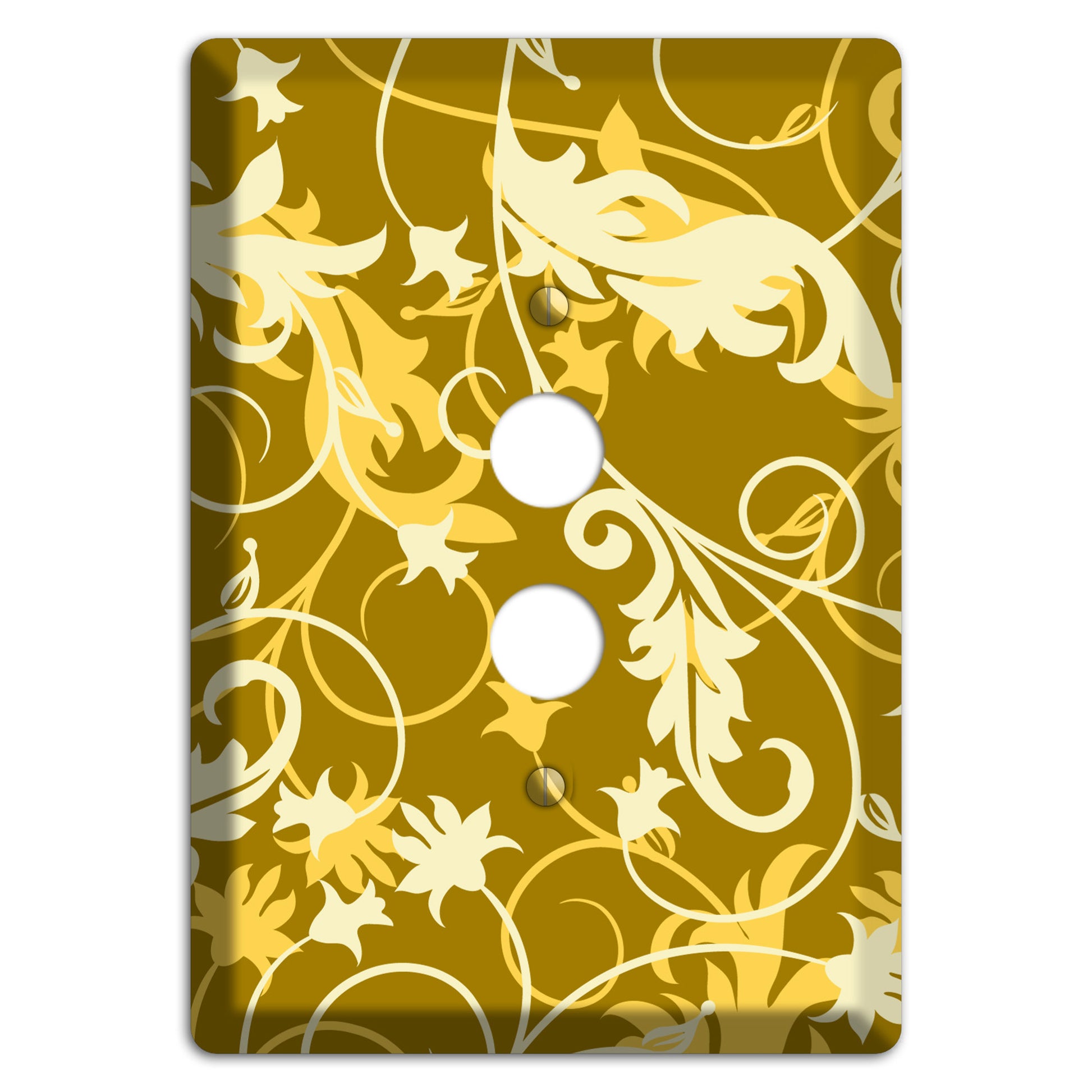 Brown and Tan Victorian Sprig 1 Pushbutton Wallplate