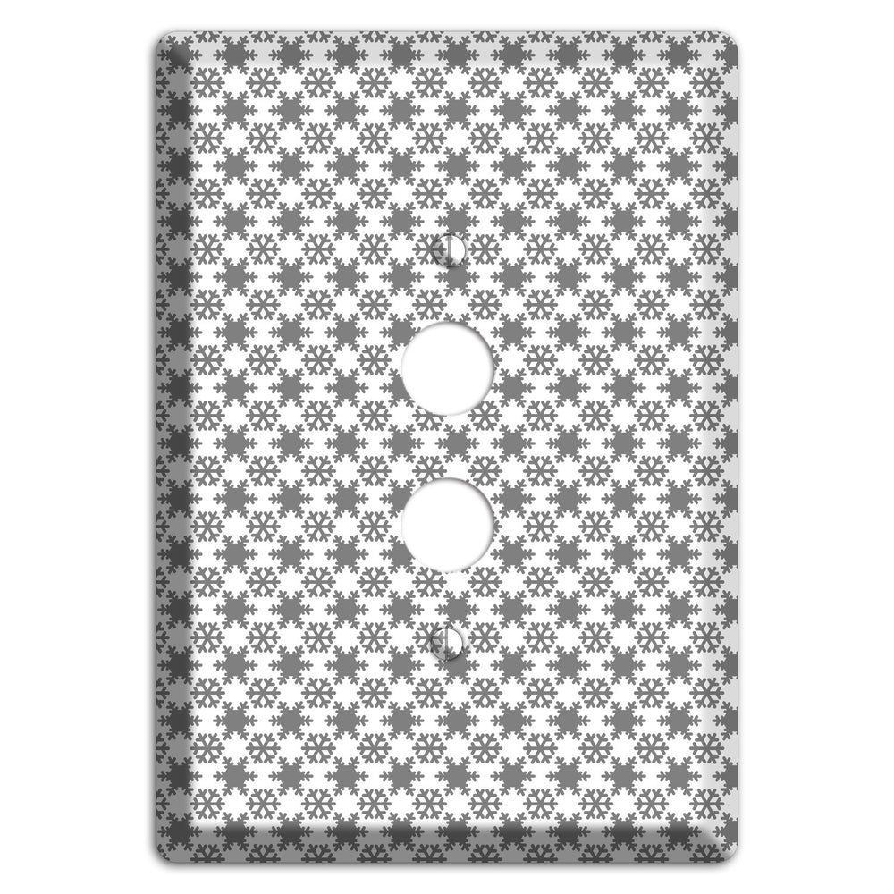 Grey Snowflakes 1 Pushbutton Wallplate