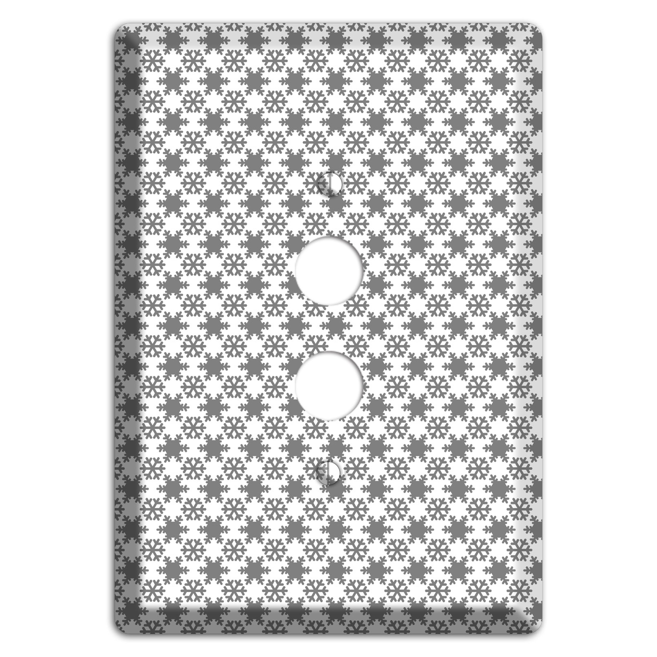 Grey Snowflakes 1 Pushbutton Wallplate