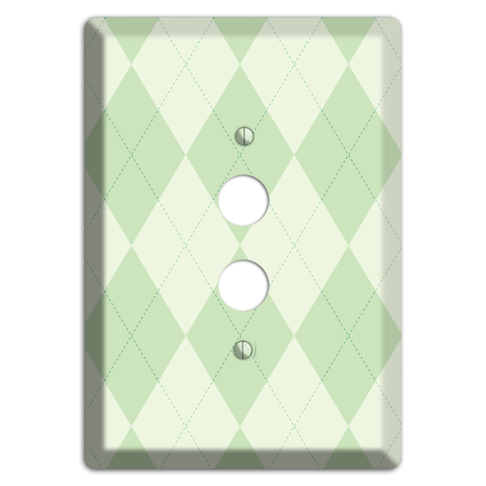 Light Green Argyle 1 Pushbutton Wallplate