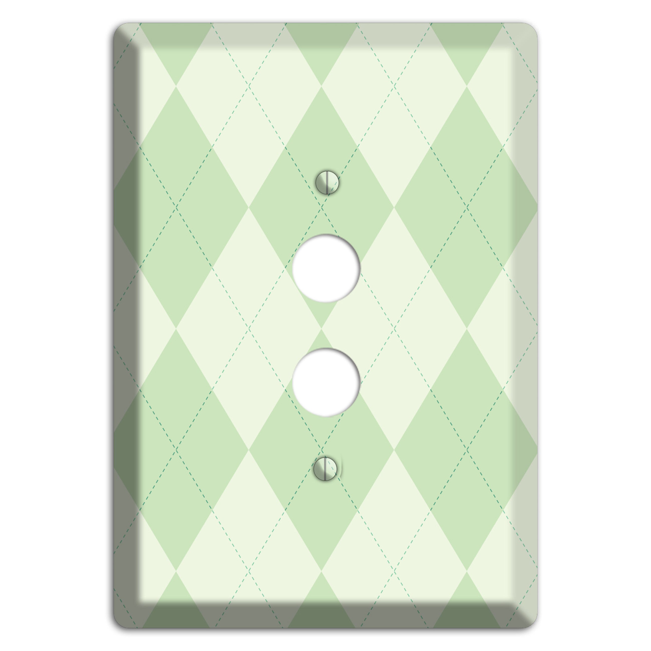 Light Green Argyle 1 Pushbutton Wallplate