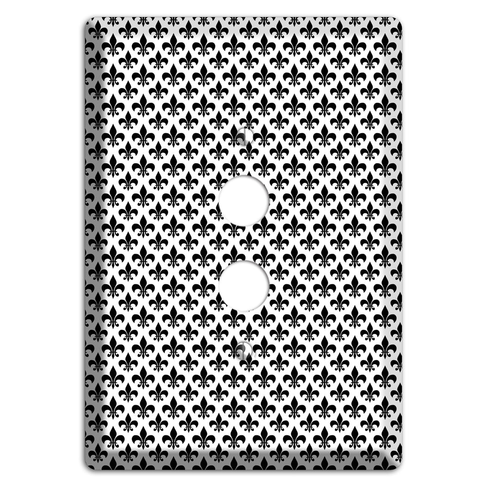 Black and White Fleur de lis 1 Pushbutton Wallplate