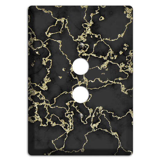 Black and Gold Marble Shatter 1 Pushbutton Wallplate