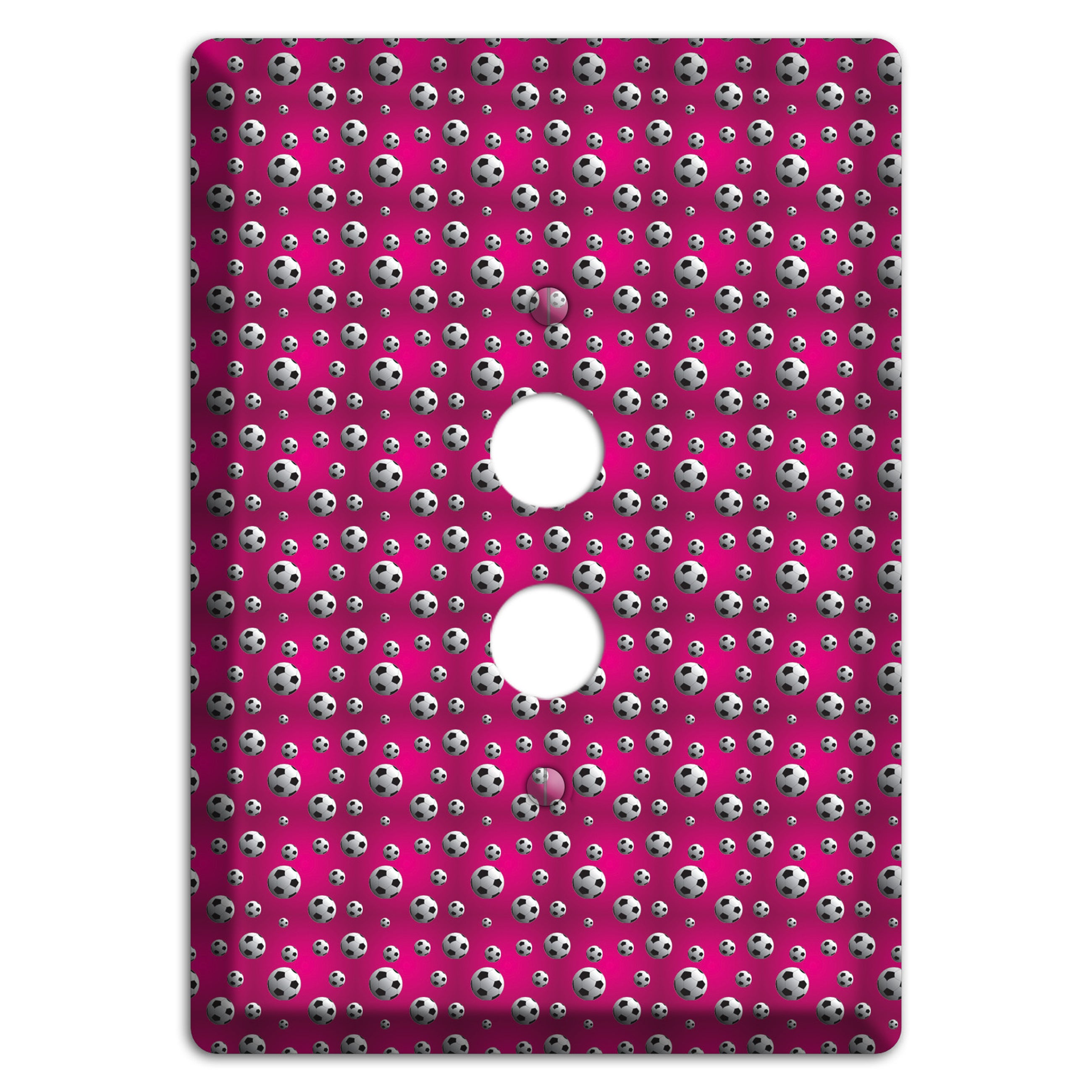 Fuschia with Soccer Balls 1 Pushbutton Wallplate