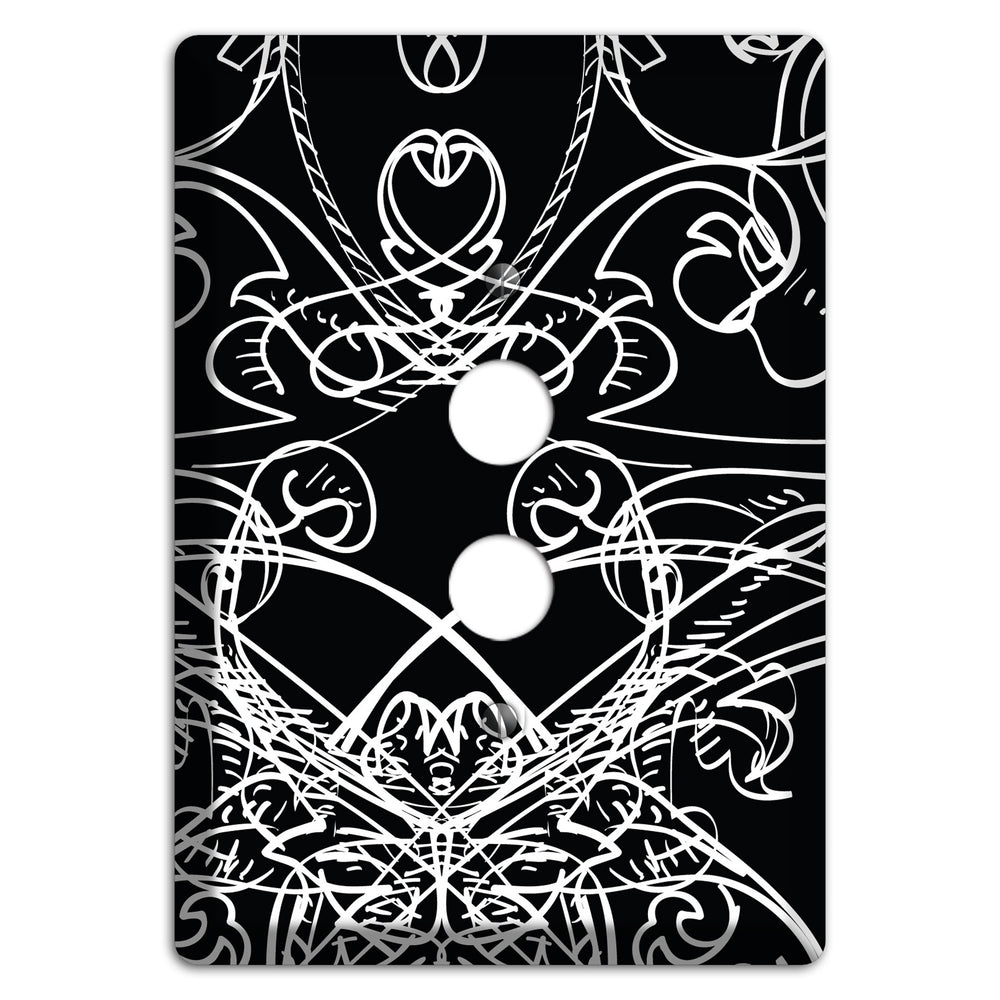 Black Deco Sketch 1 Pushbutton Wallplate