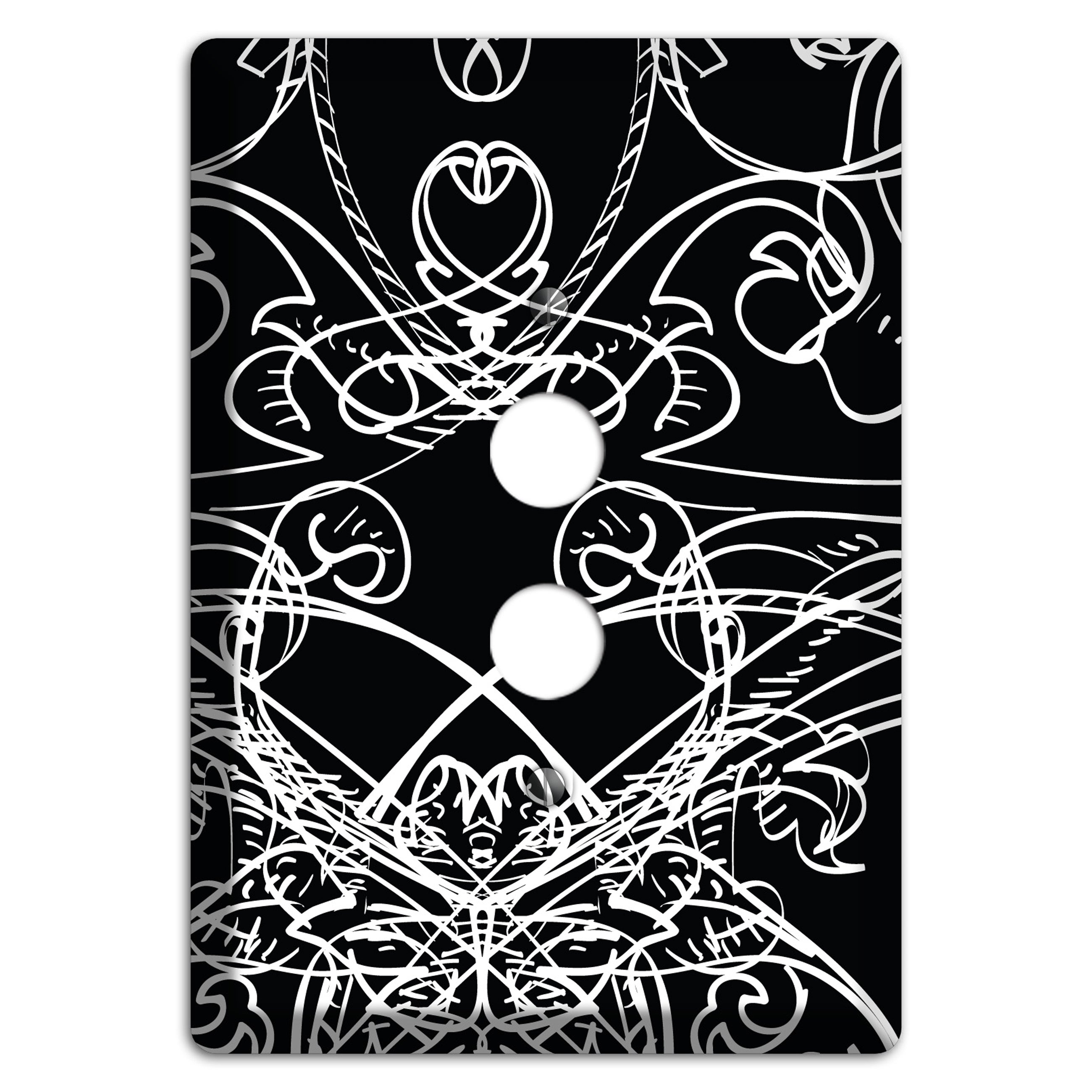 Black Deco Sketch 1 Pushbutton Wallplate