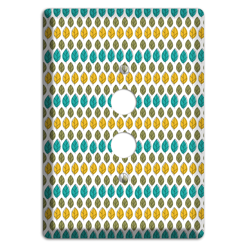 Turquoise Multi Olive Leaf Contour 1 Pushbutton Wallplate