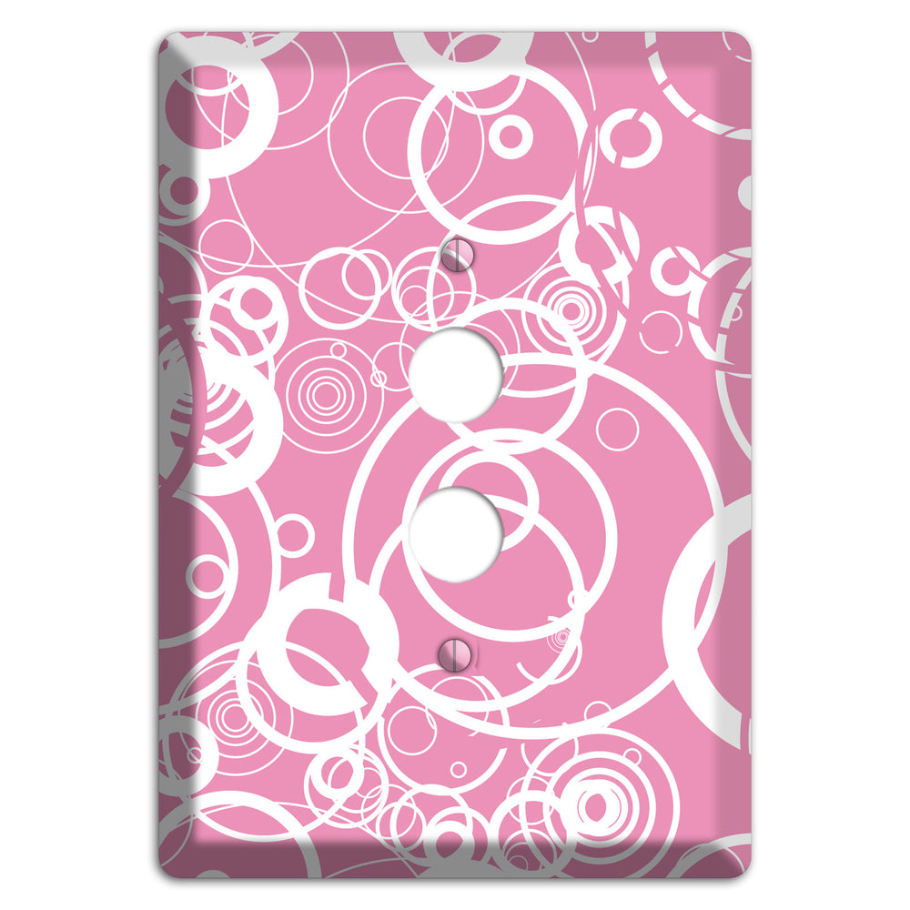 Light Pink Circles 1 Pushbutton Wallplate