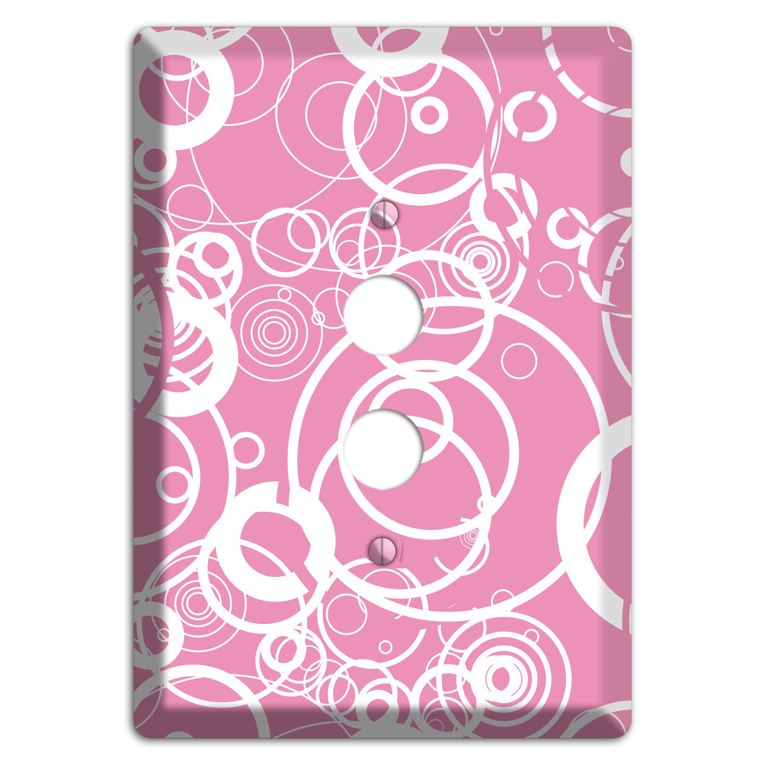 Light Pink Circles 1 Pushbutton Wallplate