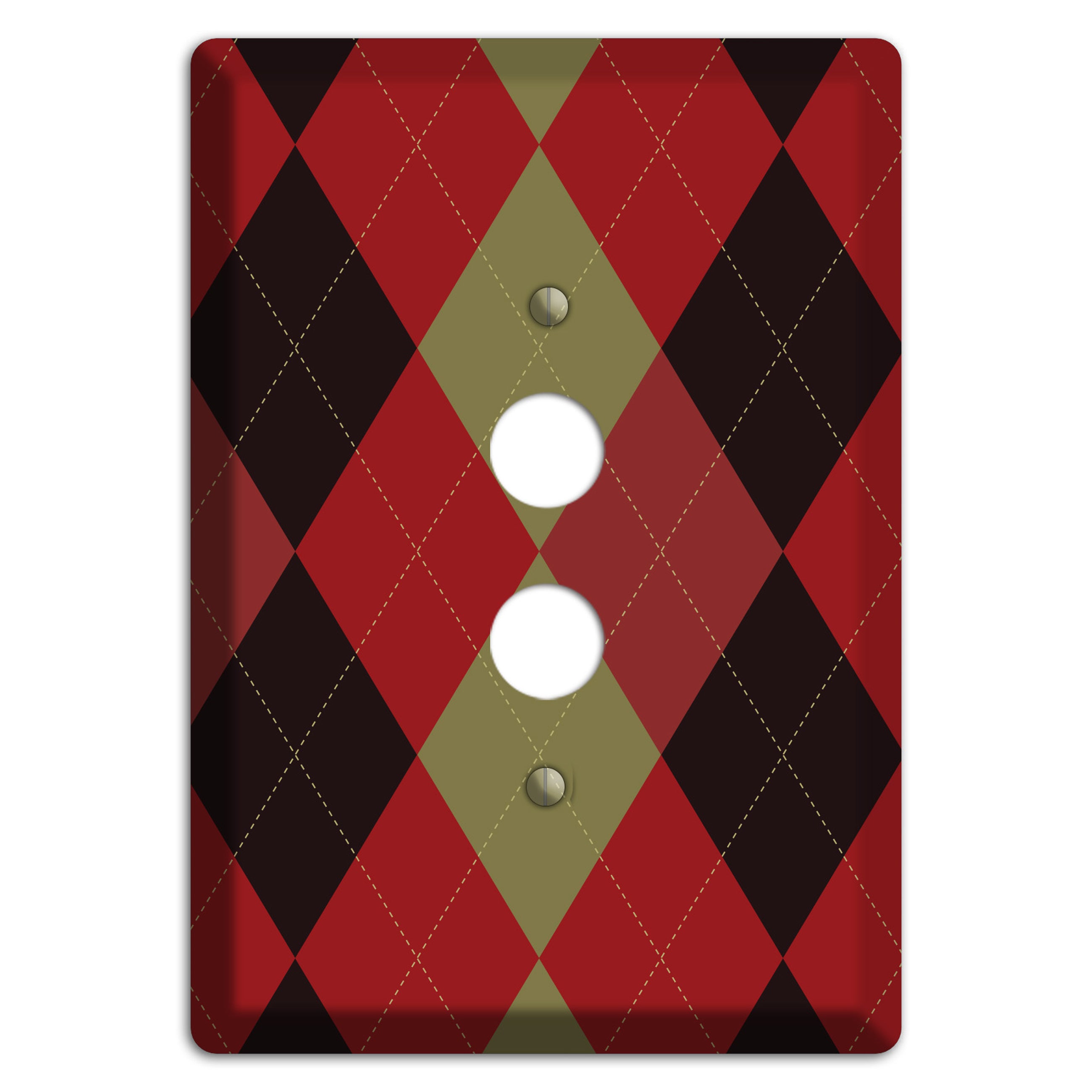 Red Olive Black Argyle 1 Pushbutton Wallplate