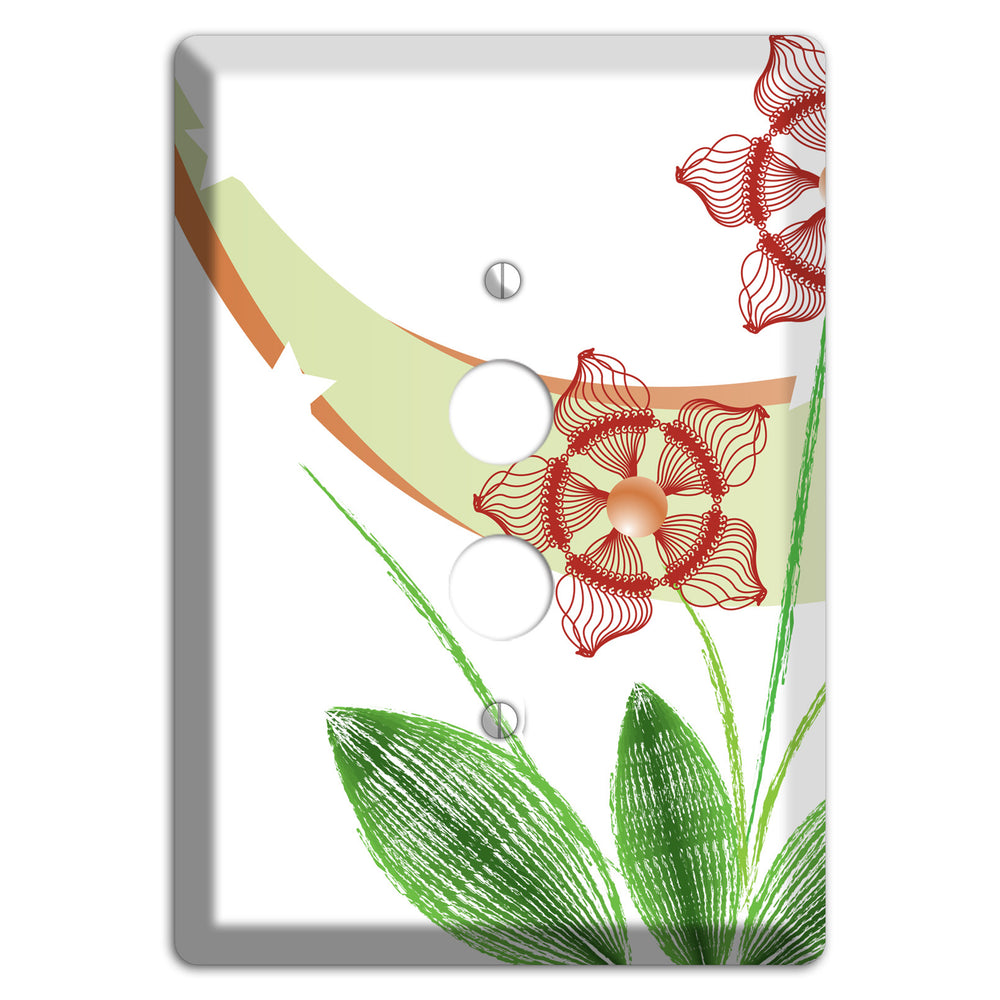 Green Abstract Flowers 1 Pushbutton Wallplate