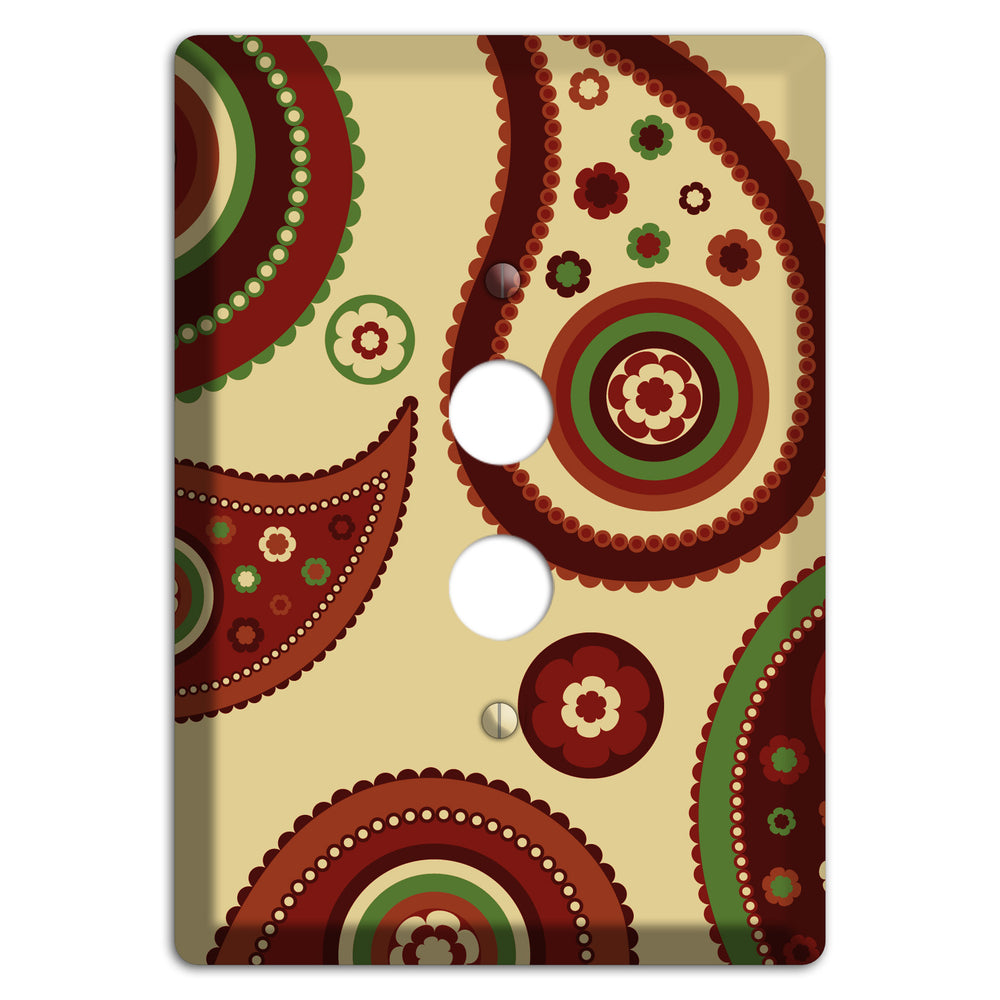 Beige Paisley 1 Pushbutton Wallplate