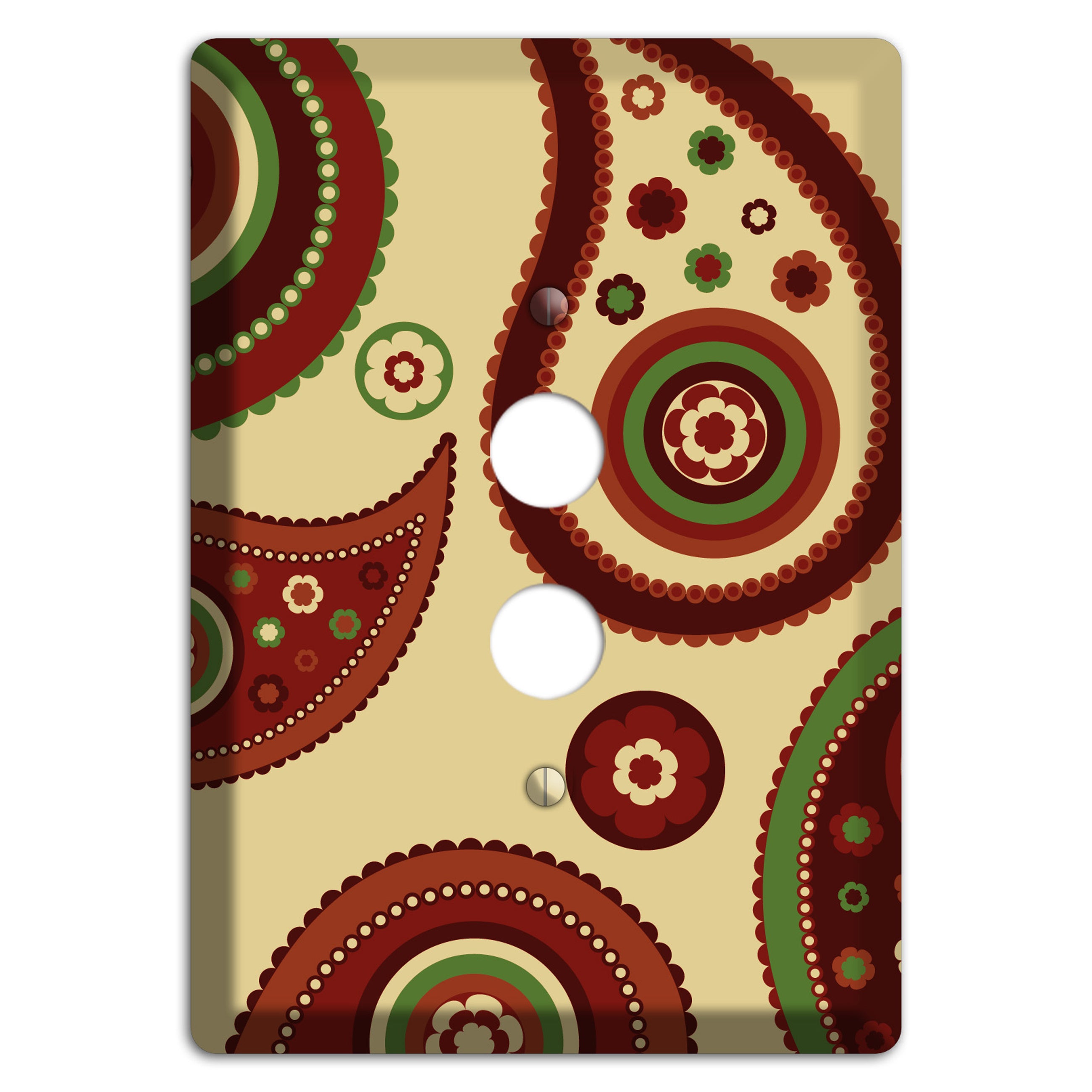 Beige Paisley 1 Pushbutton Wallplate