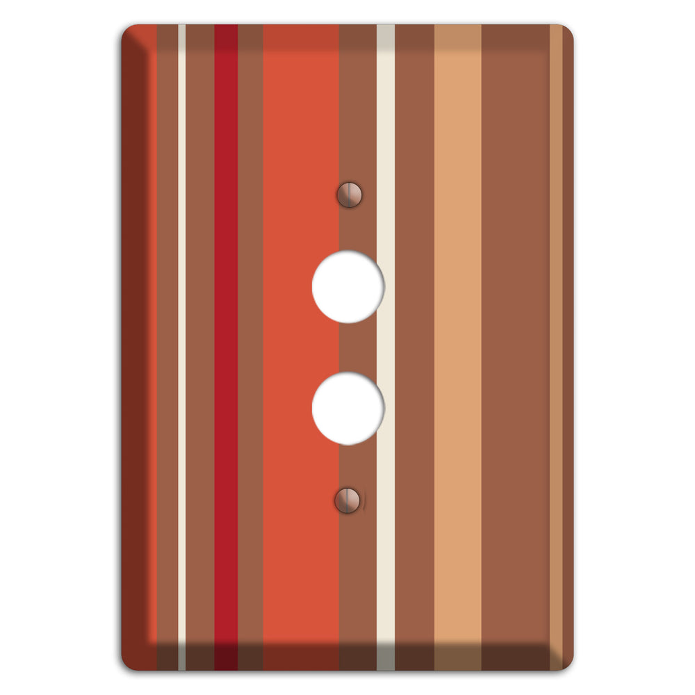 Multi Coral Vertical Stripe 1 Pushbutton Wallplate