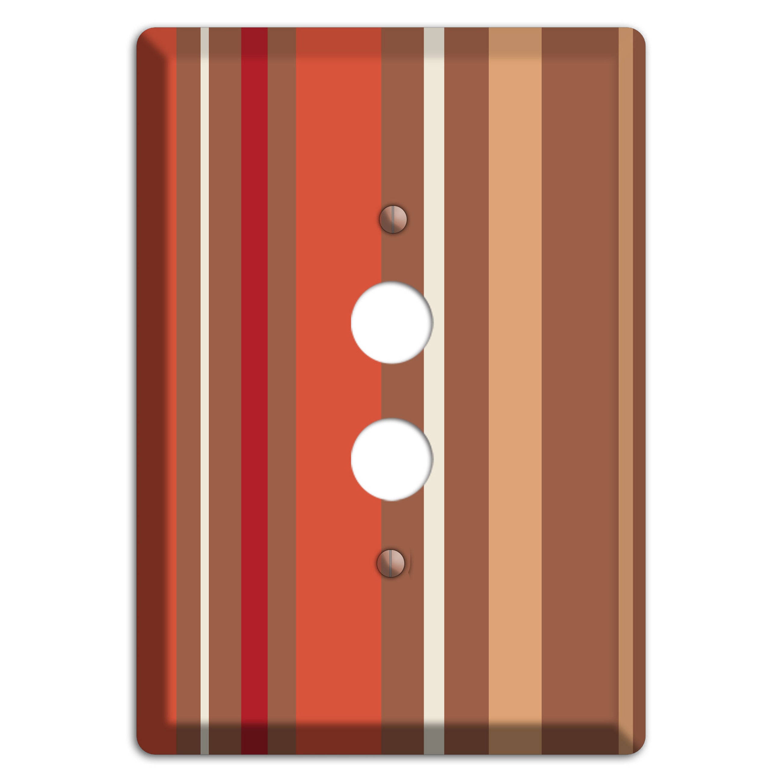 Multi Coral Vertical Stripe 1 Pushbutton Wallplate