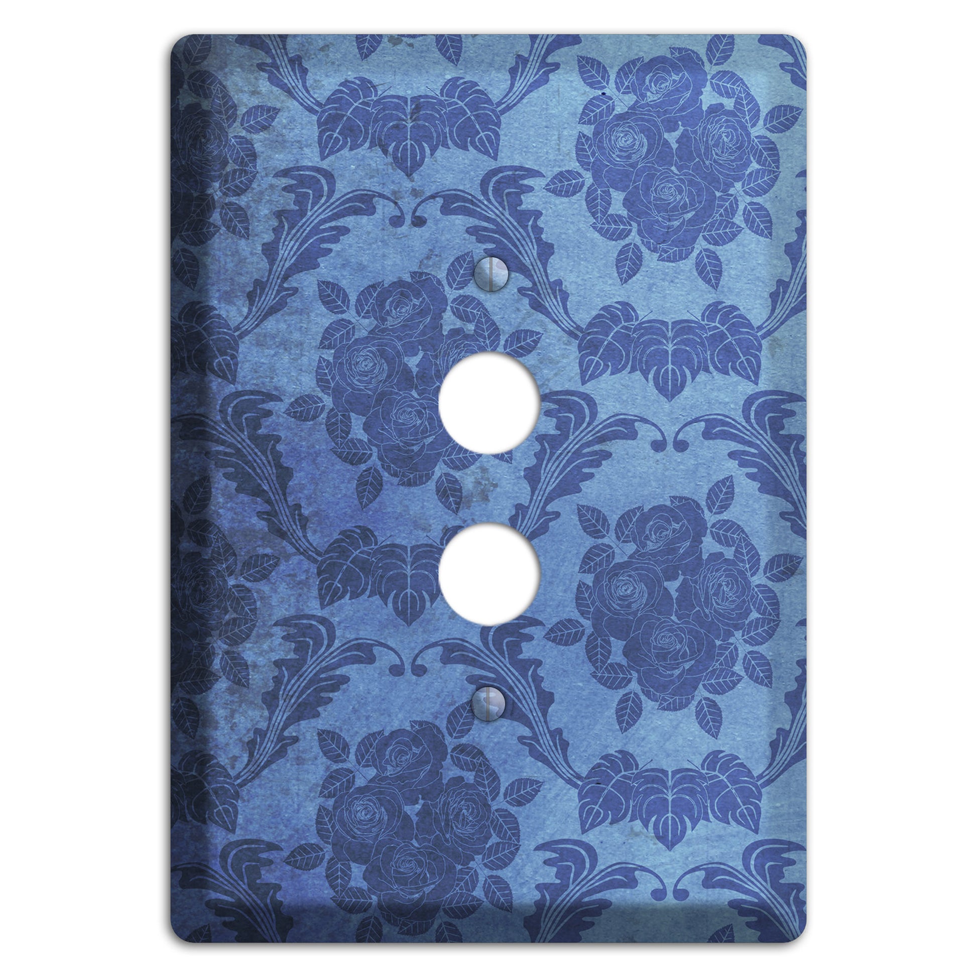 Polo Blue Vintage Rose Damask 1 Pushbutton Wallplate