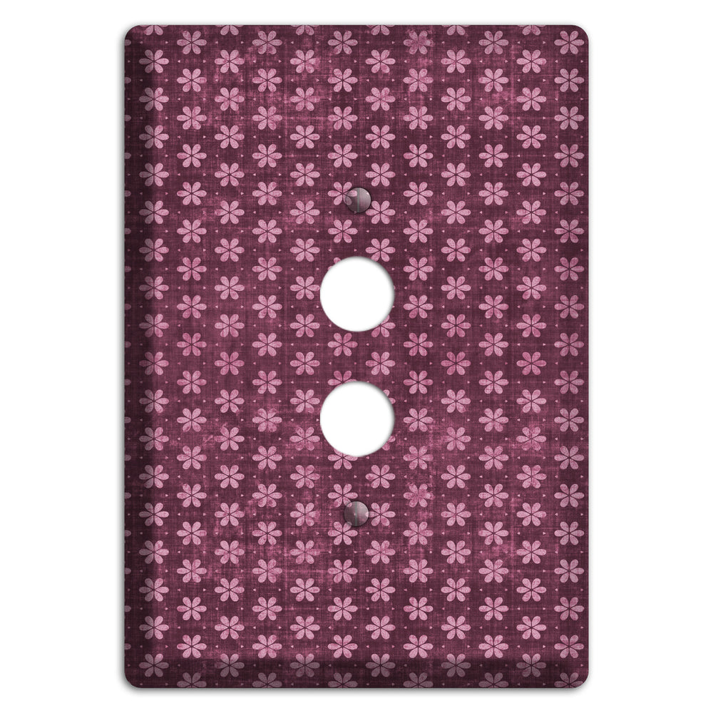 Burgundy Grunge Floral Contour 1 Pushbutton Wallplate