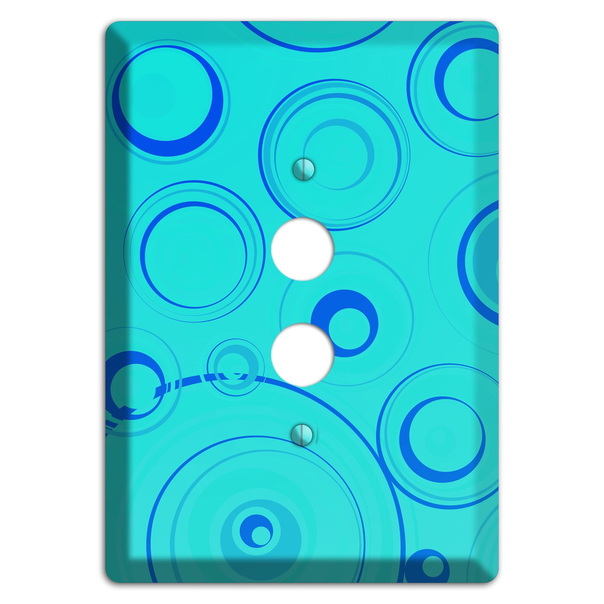 Turquoise Circles 1 Pushbutton Wallplate