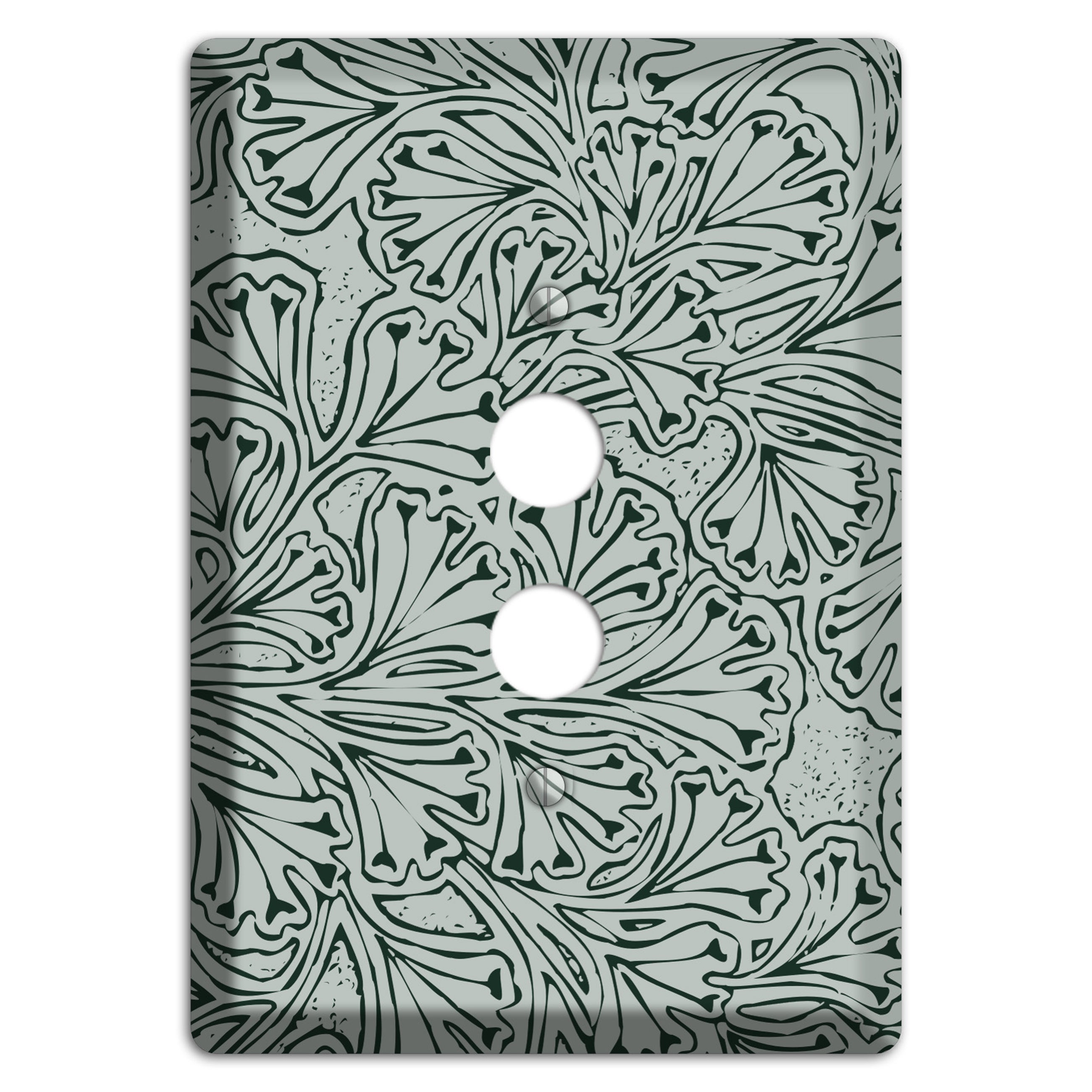 Deco Grey Interlocking Floral 1 Pushbutton Wallplate