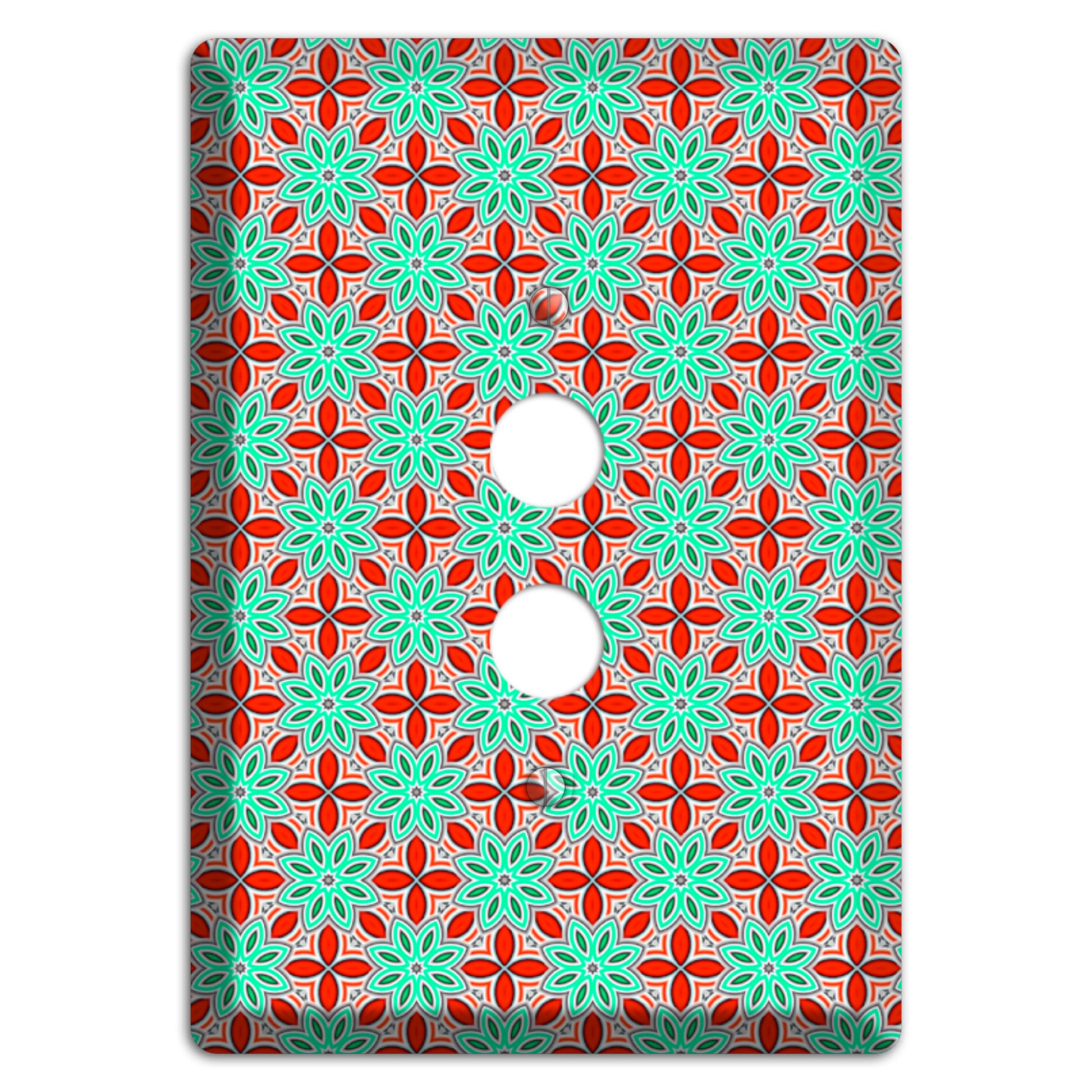 Green and Red Foulard 2 1 Pushbutton Wallplate