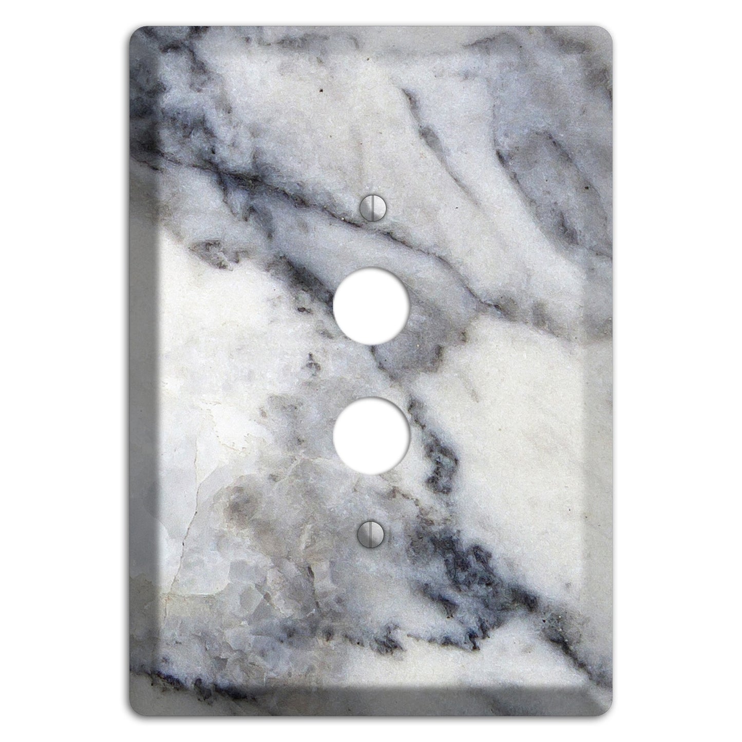White and Grey Marble 1 Pushbutton Wallplate