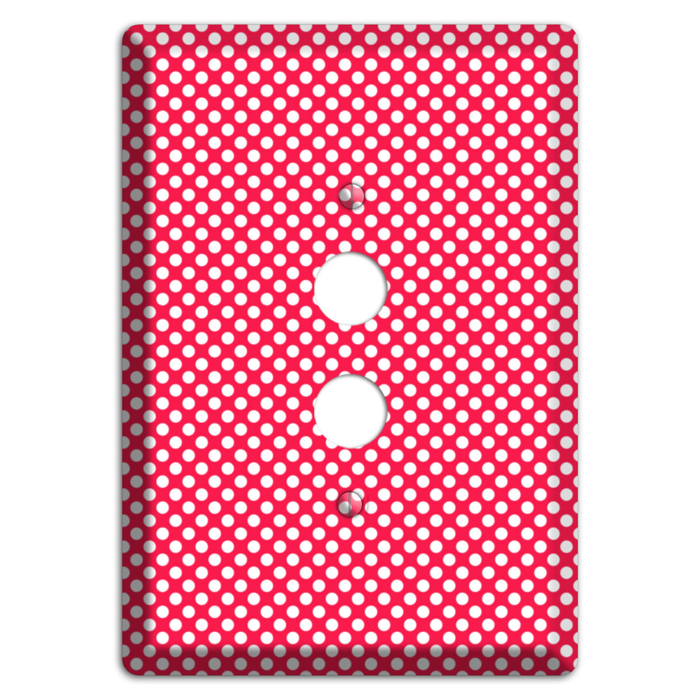Fuschia with Pink Tiny Polka Dots 1 Pushbutton Wallplate