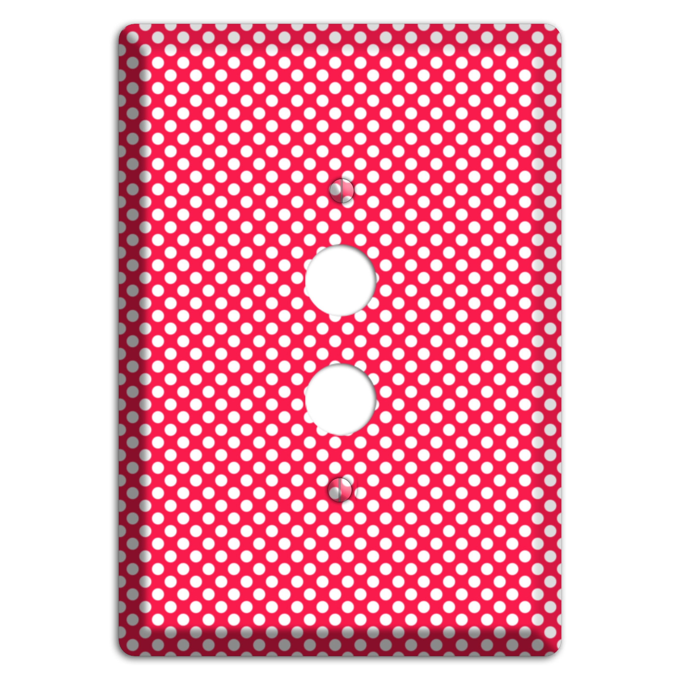 Fuschia with Pink Tiny Polka Dots 1 Pushbutton Wallplate