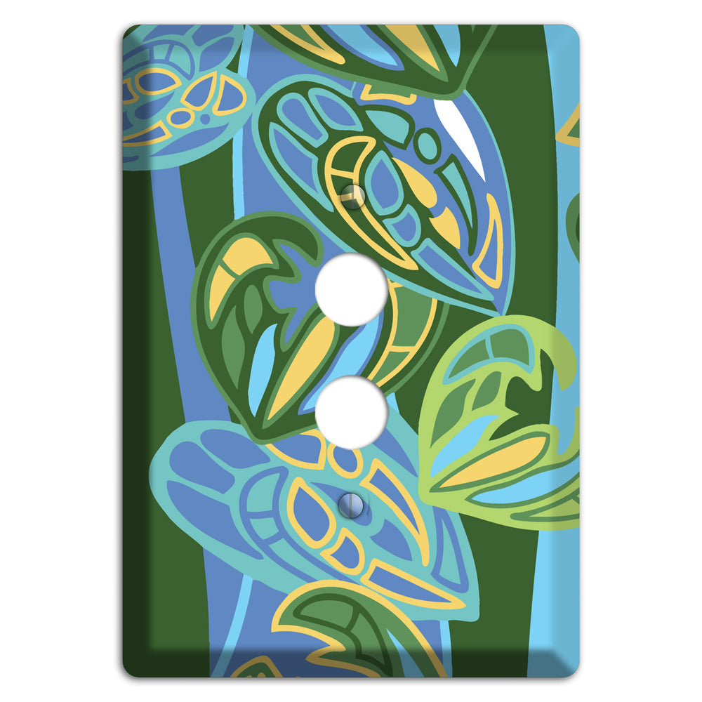 Pacific Blue and Green 1 Pushbutton Wallplate