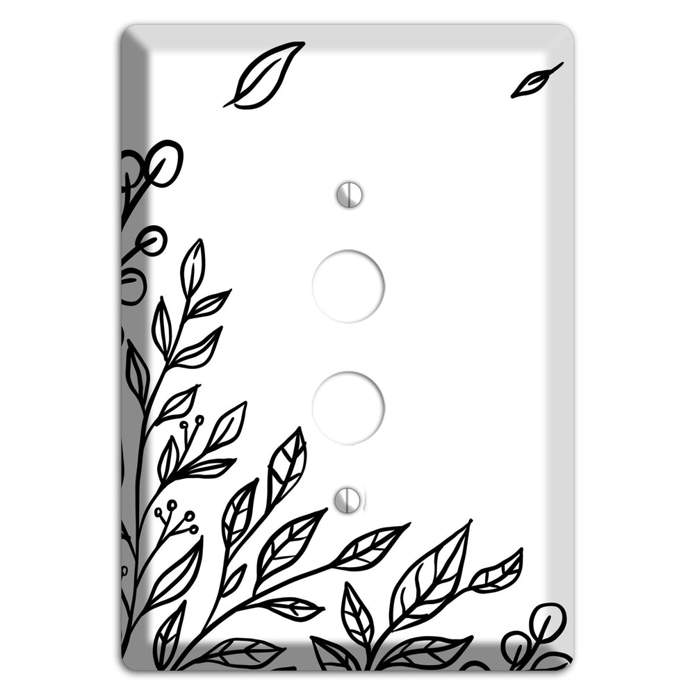Hand-Drawn Floral 21 1 Pushbutton Wallplate