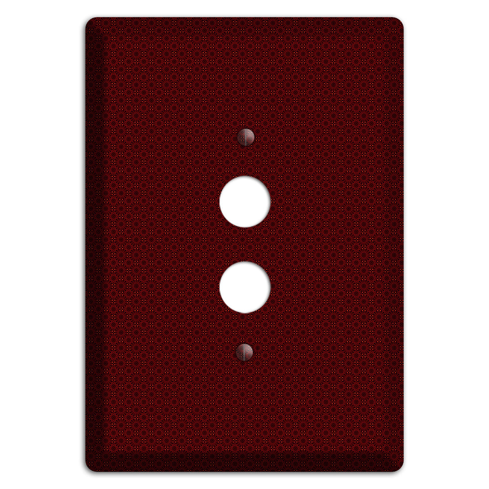 Maroon Tiny Checkered Foulard 1 Pushbutton Wallplate