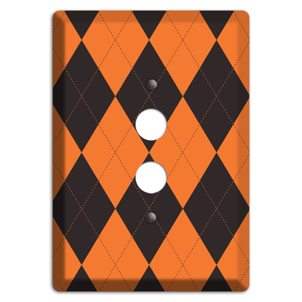 Orange Argyle 1 Pushbutton Wallplate