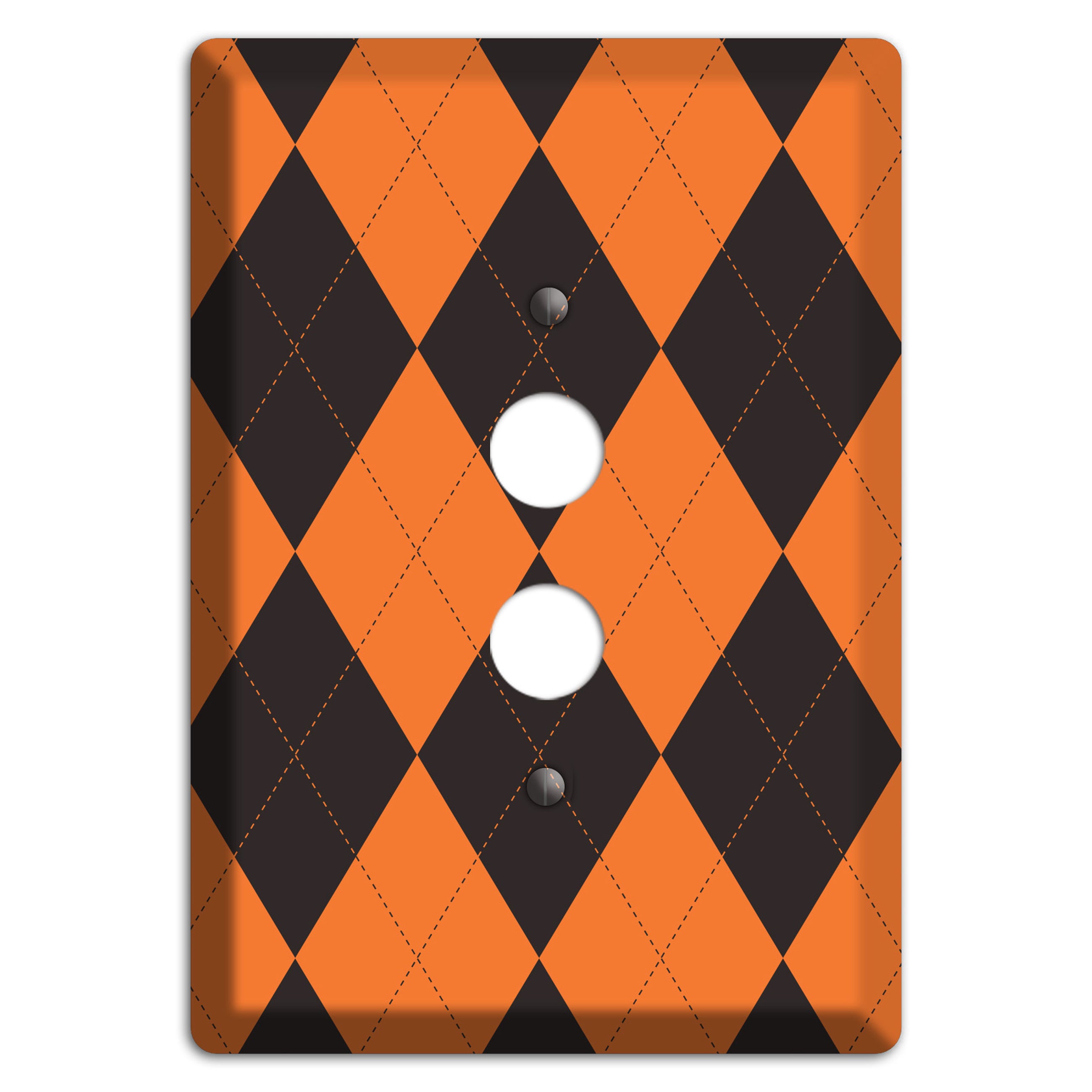 Orange Argyle 1 Pushbutton Wallplate