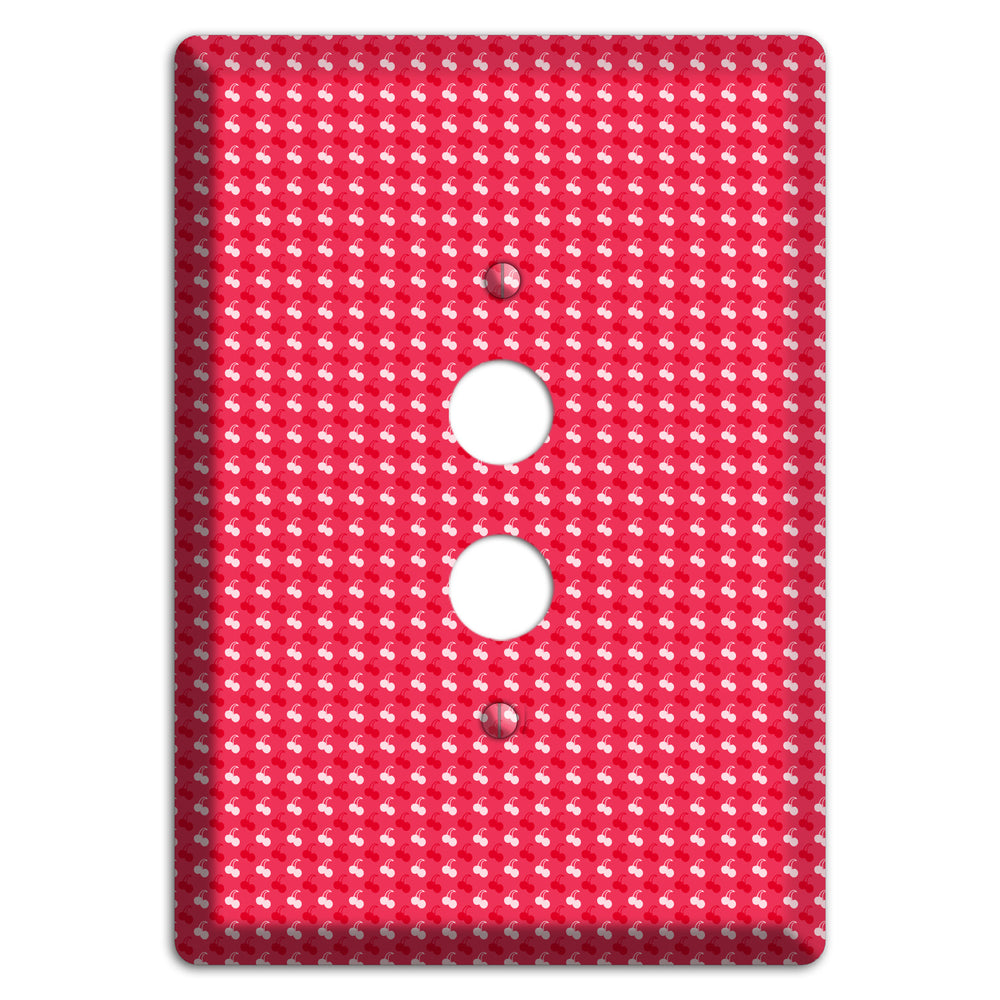 Red with White Motif 1 Pushbutton Wallplate